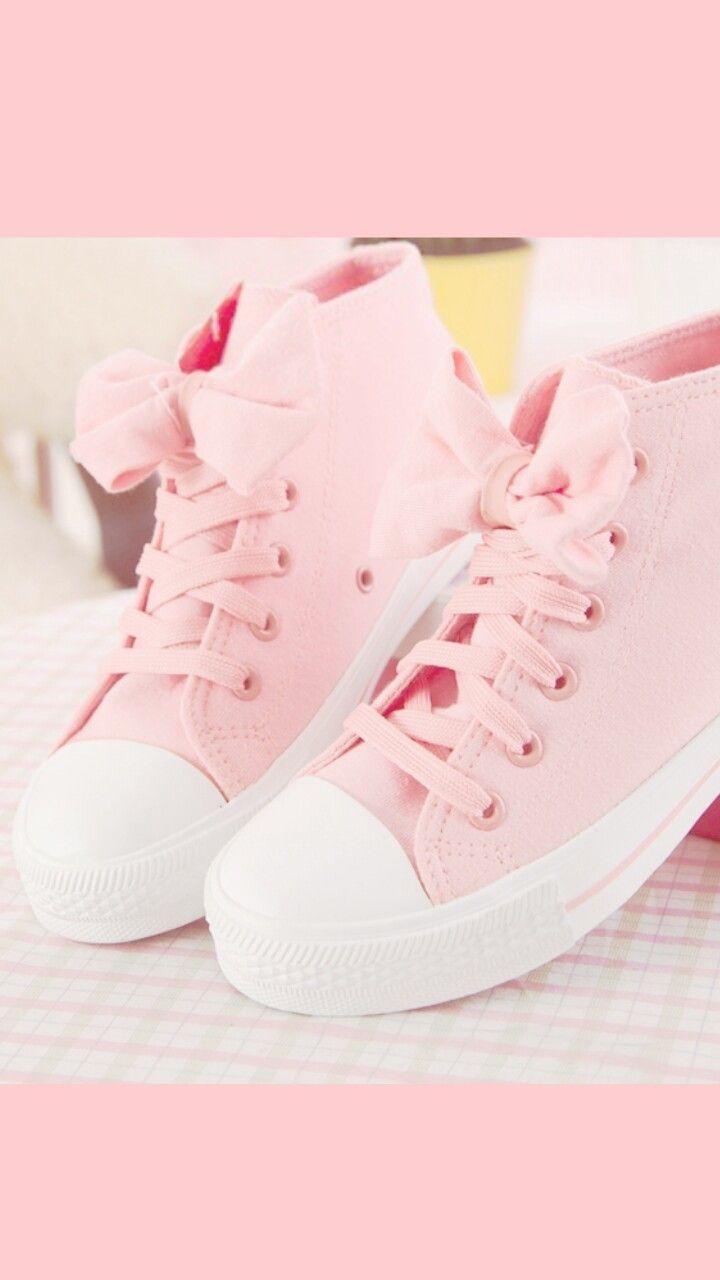 720x1280 background, beautiful, beauty, bows, design, fashion, iphone, kawaii, pastel, pink, pink shoes, running shoes, shoes, sneakers, style, wallpaper, we heart it, woman, beautiful shoes, pink background, pastel pink, pastel shoes, pastel fashion
