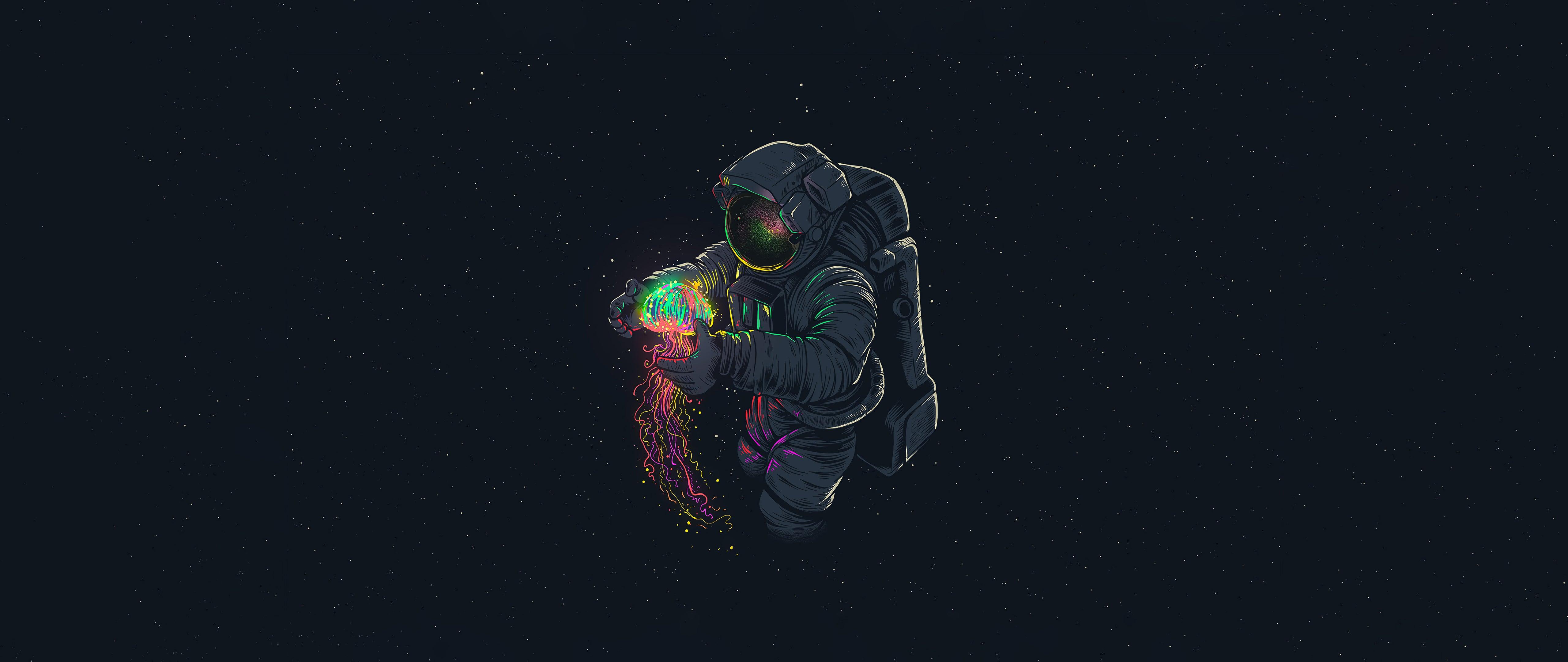 5120x2160 Astronaut Jellyfish Space 5120x2160