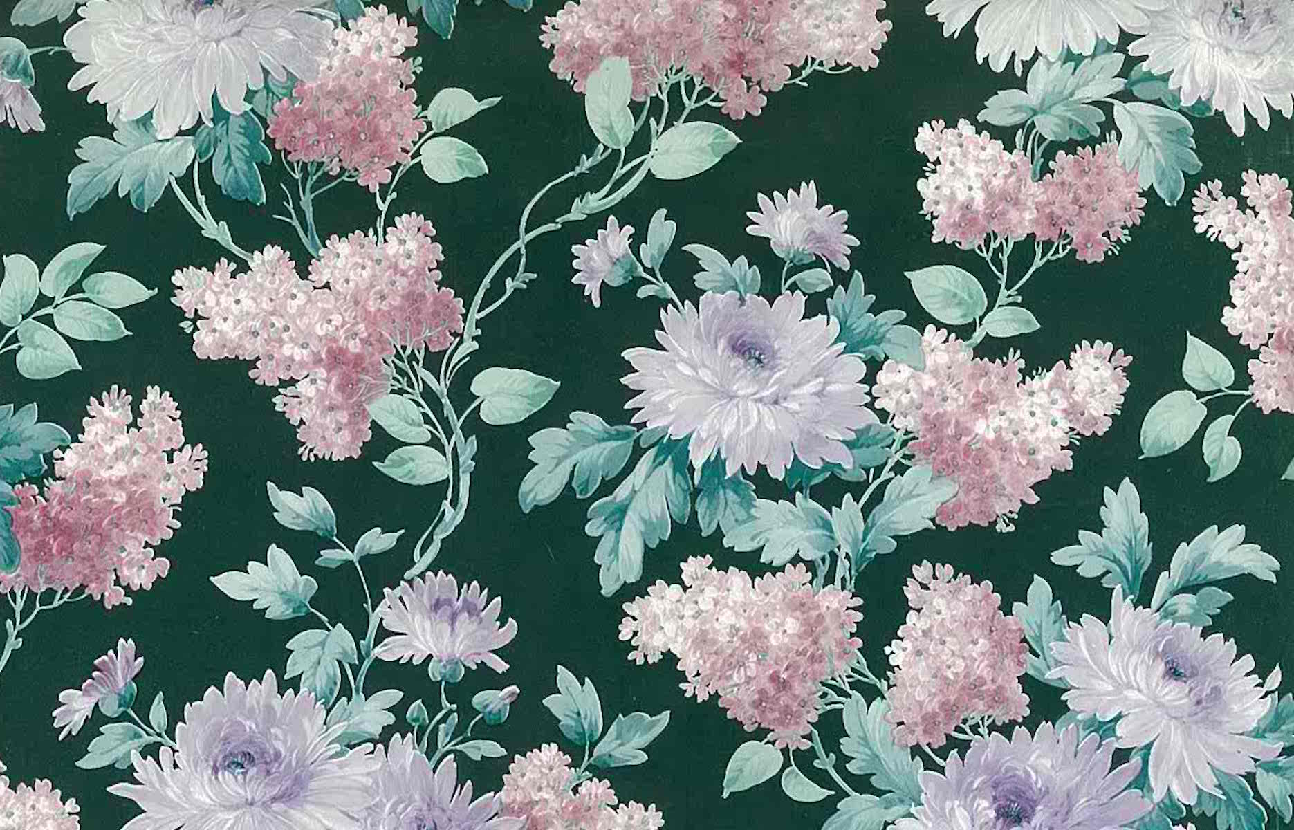 1871x1200 Green Floral Vintage Wallpaper Pink White Purple Lilacs WS5610 D Rs