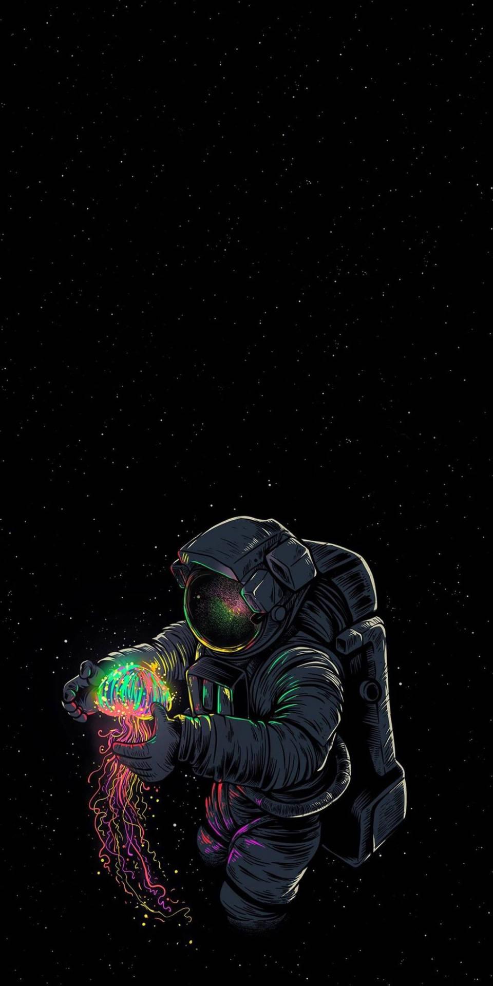 960x1920 Download Space Aesthetic Neon Jellyfish Wallpaper