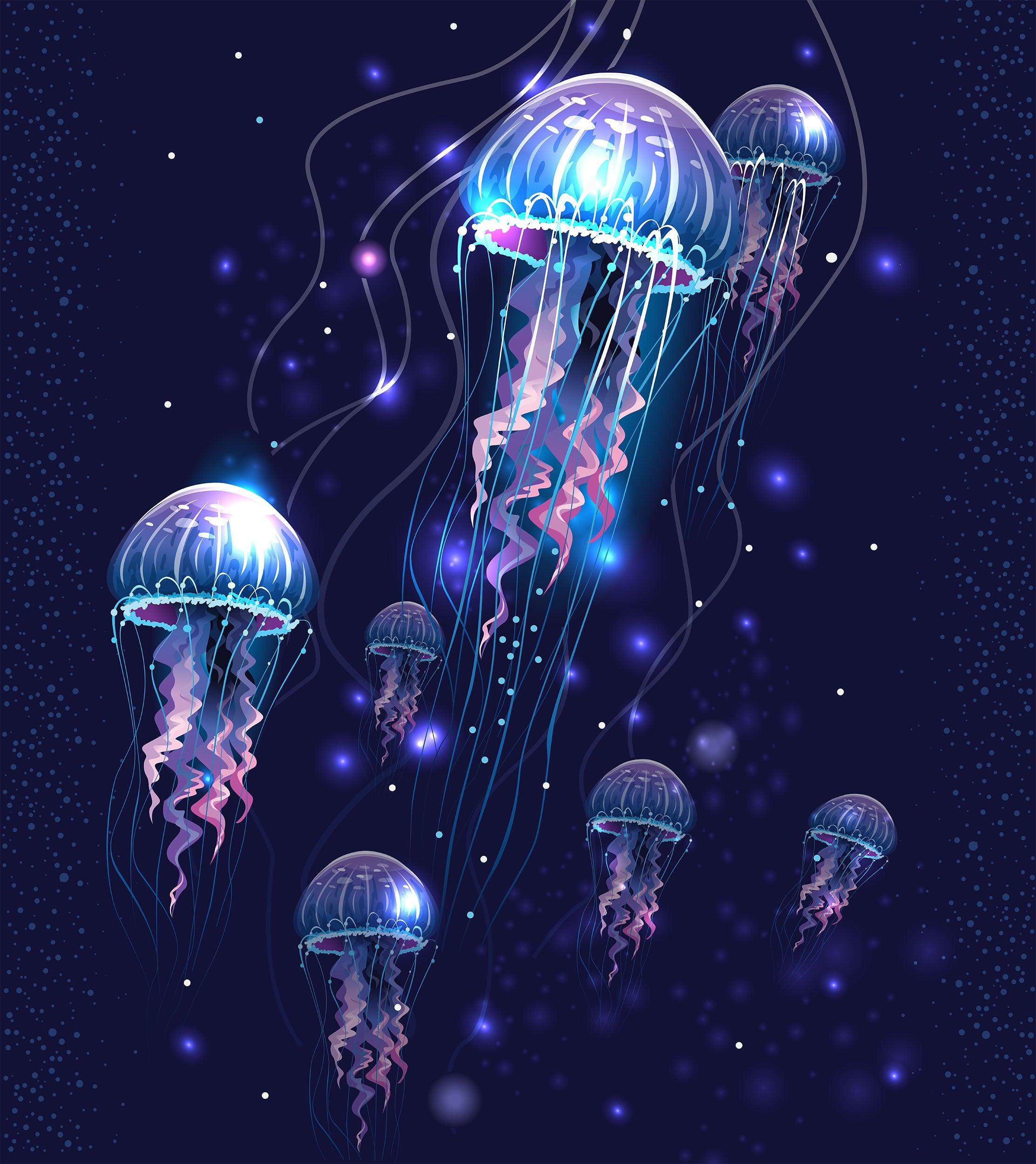 2225x2500 Jellyfish Wallpaper. Underwater Ocean Scene Wall Mural