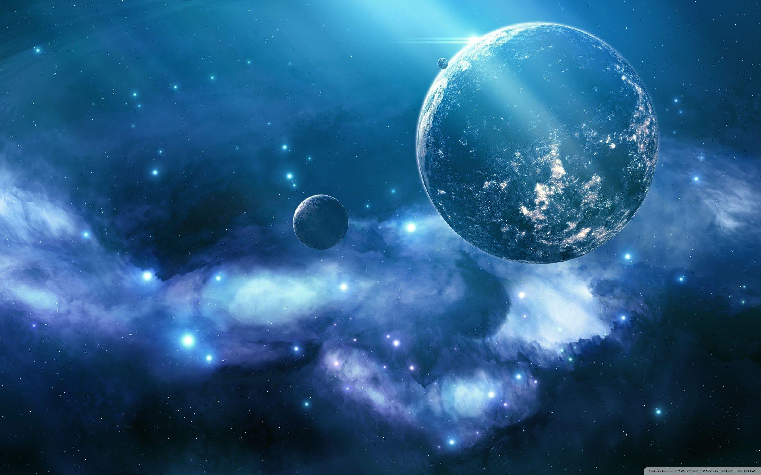 2560x1600 Blue Galaxy ❤ 4K HD Desktop Wallpaper for 4K Ultra HD TV • Tablet. Nebula wallpaper, Planets wallpaper, Blue galaxy wallpaper