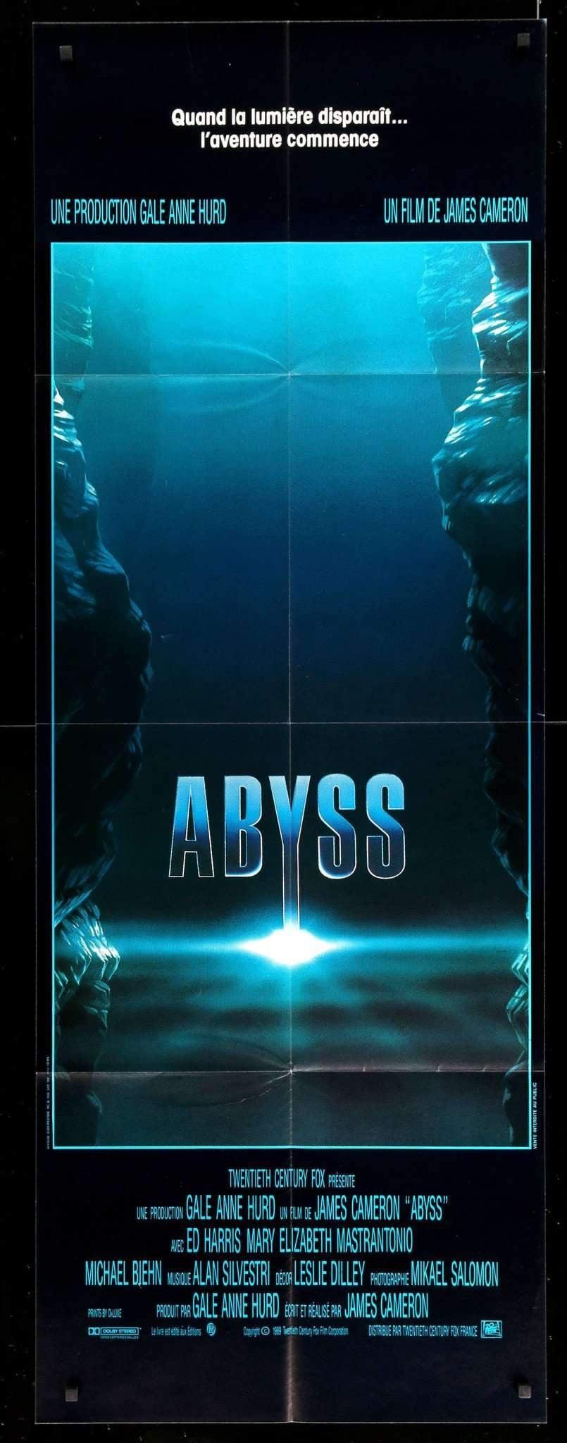 805x2048 The Abyss (1989) Vintage French Door Panel Poster Film Art Film Art Movie Posters