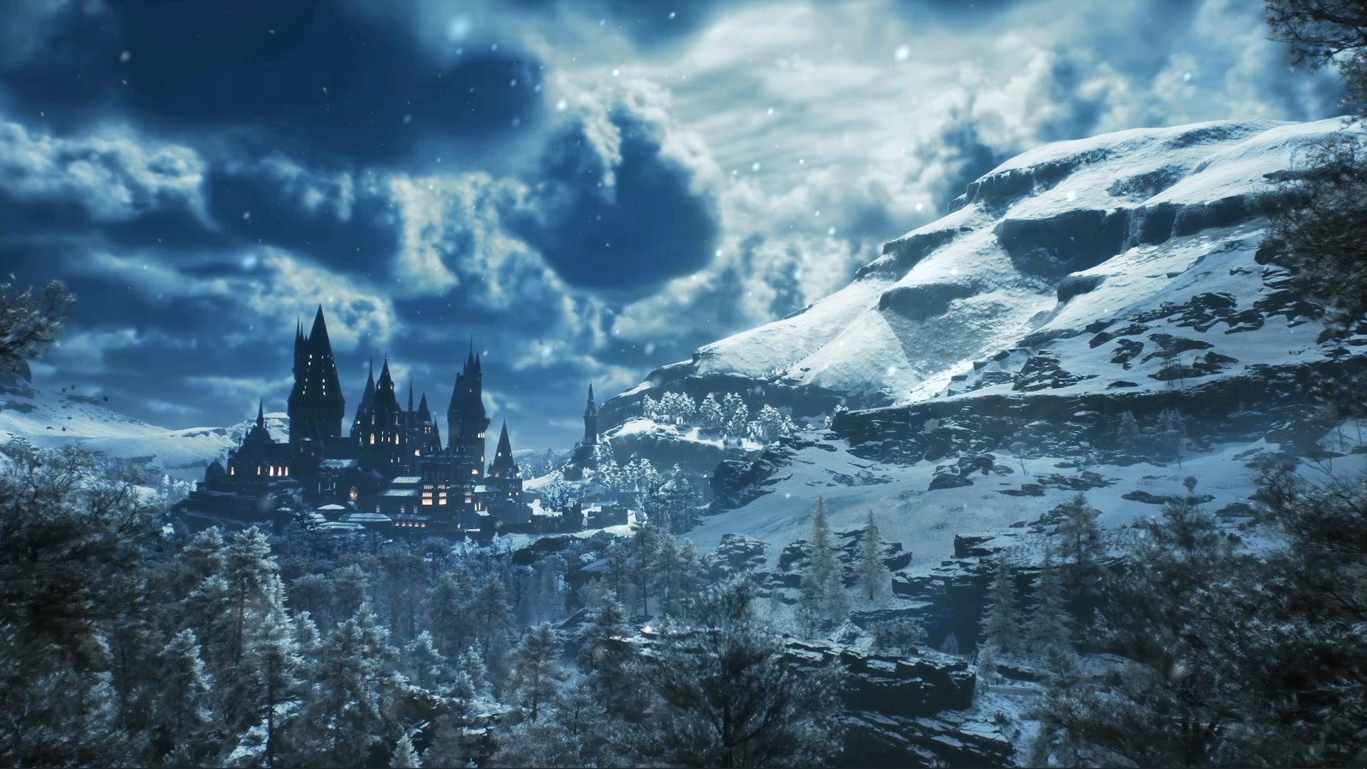 1920x1080 I made an animated version of the Winter Night Hogwarts Castle from Overture to the Unwritten