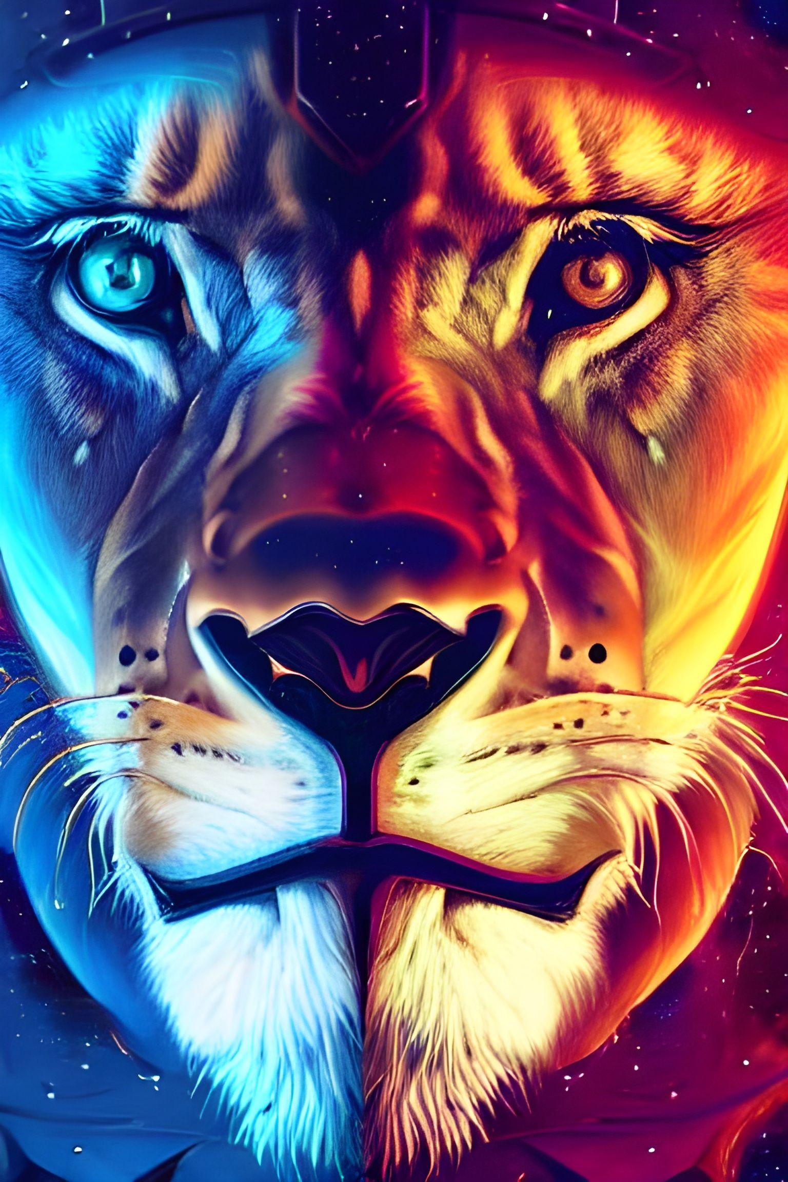 1536x2304 Lion in astro suit. Generated Artwork