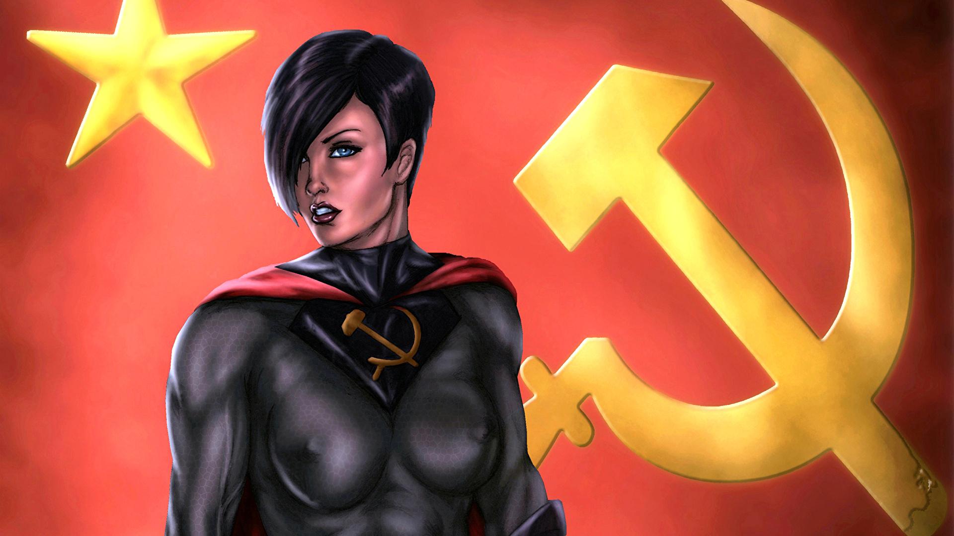 1920x1080 image Heroes comics Soviet Superwoman Hammer and sickle 1920x1080