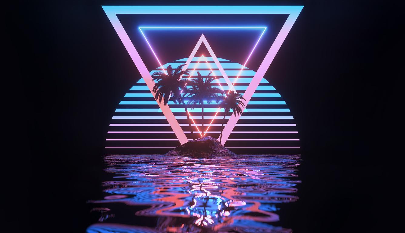 1336x768 Abstract Retro wave Neon wallpaper