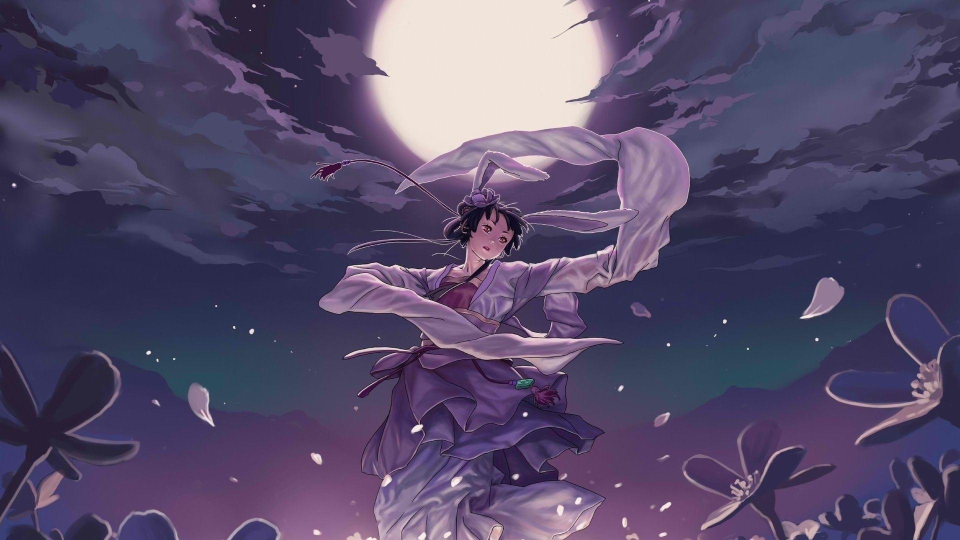 1920x1080 Hd Wallpaper Anime Girl Kimono Wind