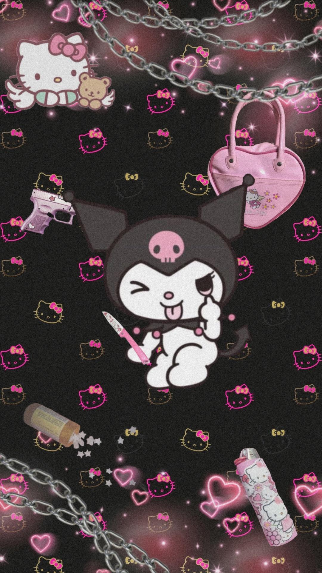 Goth Hello Kitty Wallpapers - Top Free Goth Hello Kitty Backgrounds - WallpaperAccess