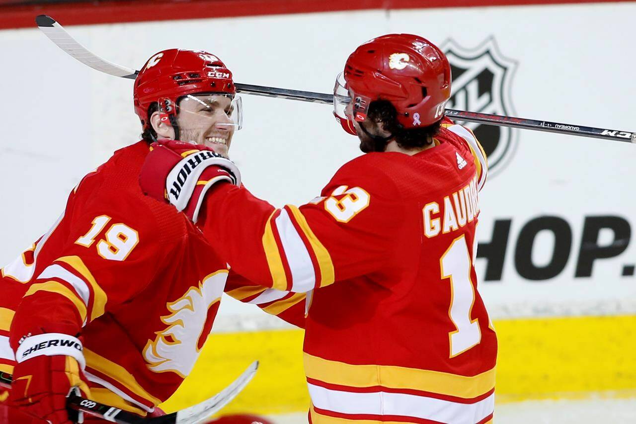 1280x853 Tkachuk Scores Three, Gaudreau Passes 100 Point Mark As Flames Down Kraken 5 3 Deer Advocate
