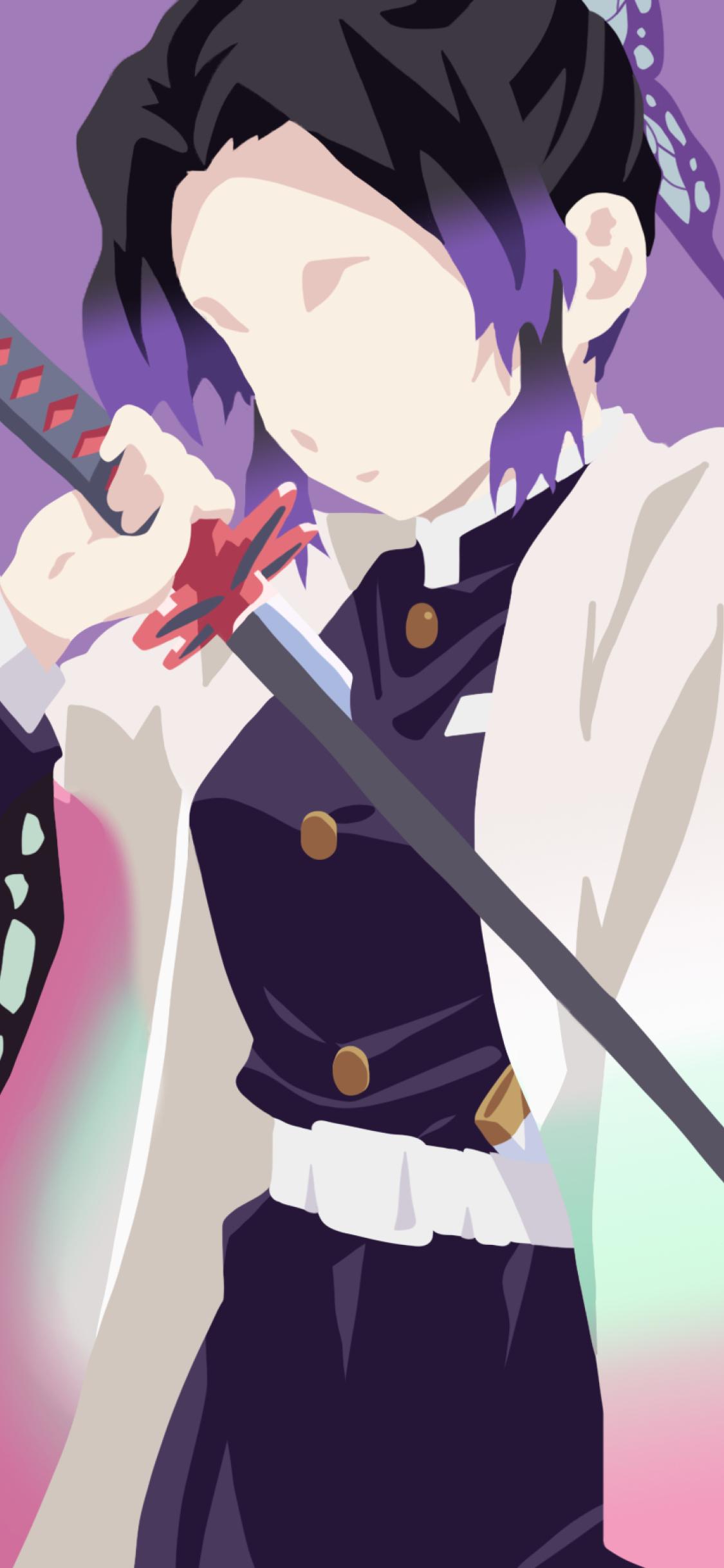 1125x2436 Demon Slayer Shinobu Minimalist iPhone XS, iPhone iPhone X Wallpaper, HD Anime 4K Wallpaper, Image, Photo and Background
