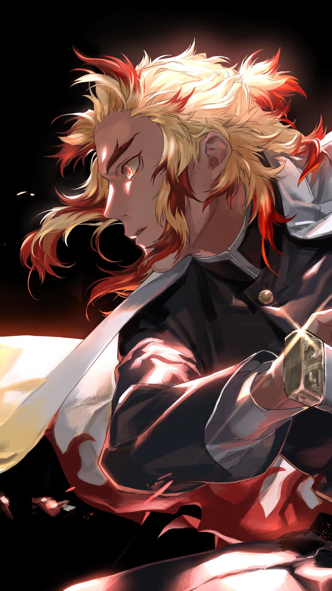 1080x1920 Kyojuro Rengoku, Hashira, Demon Slayer Kimetsu no Yaiba, Anime Gallery HD Wallpaper