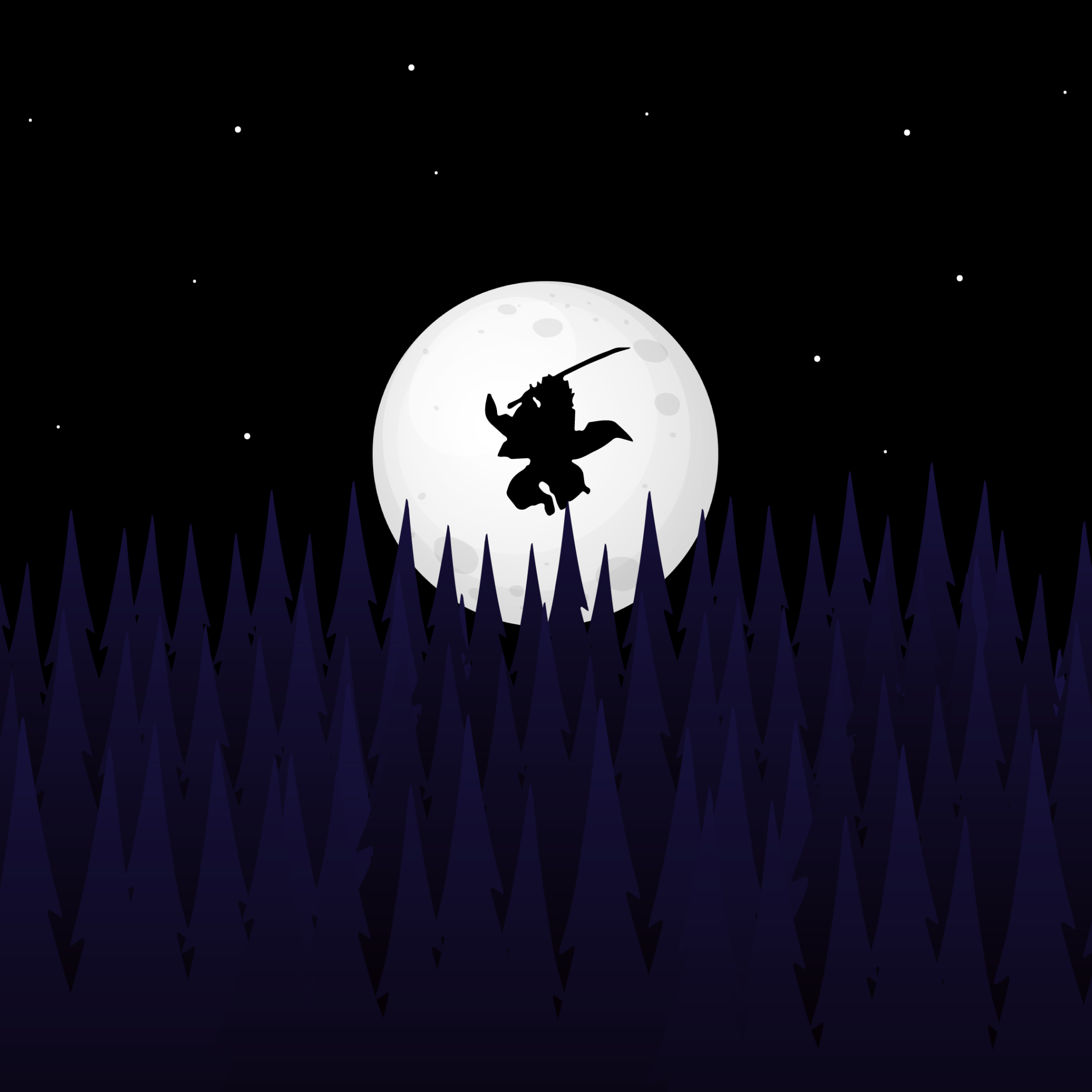 2048x2048 Demon Slayer: Kimetsu No Yaiba Wallpaper 4K, Silhouette, Minimal Art, Black Dark