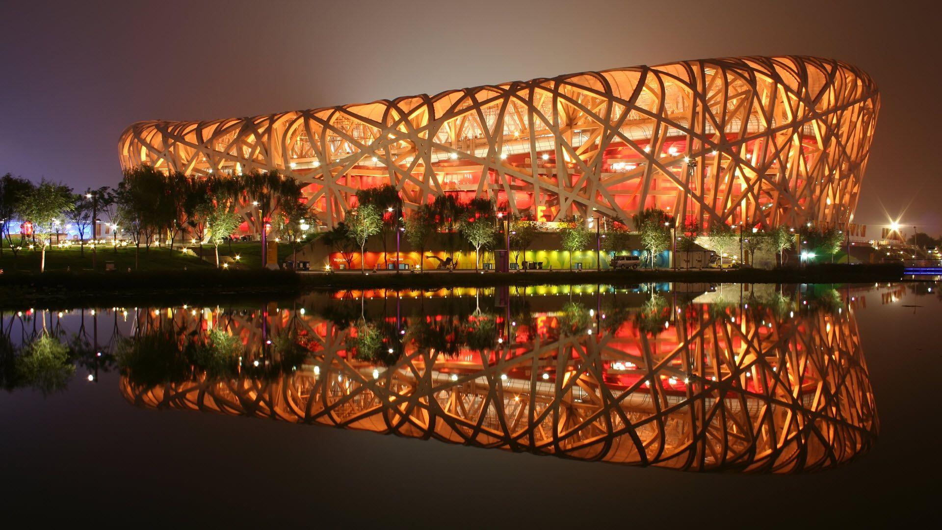 1920x1080 Bird's Nest Stadium Beijing China Wallpaper Windows Desktop