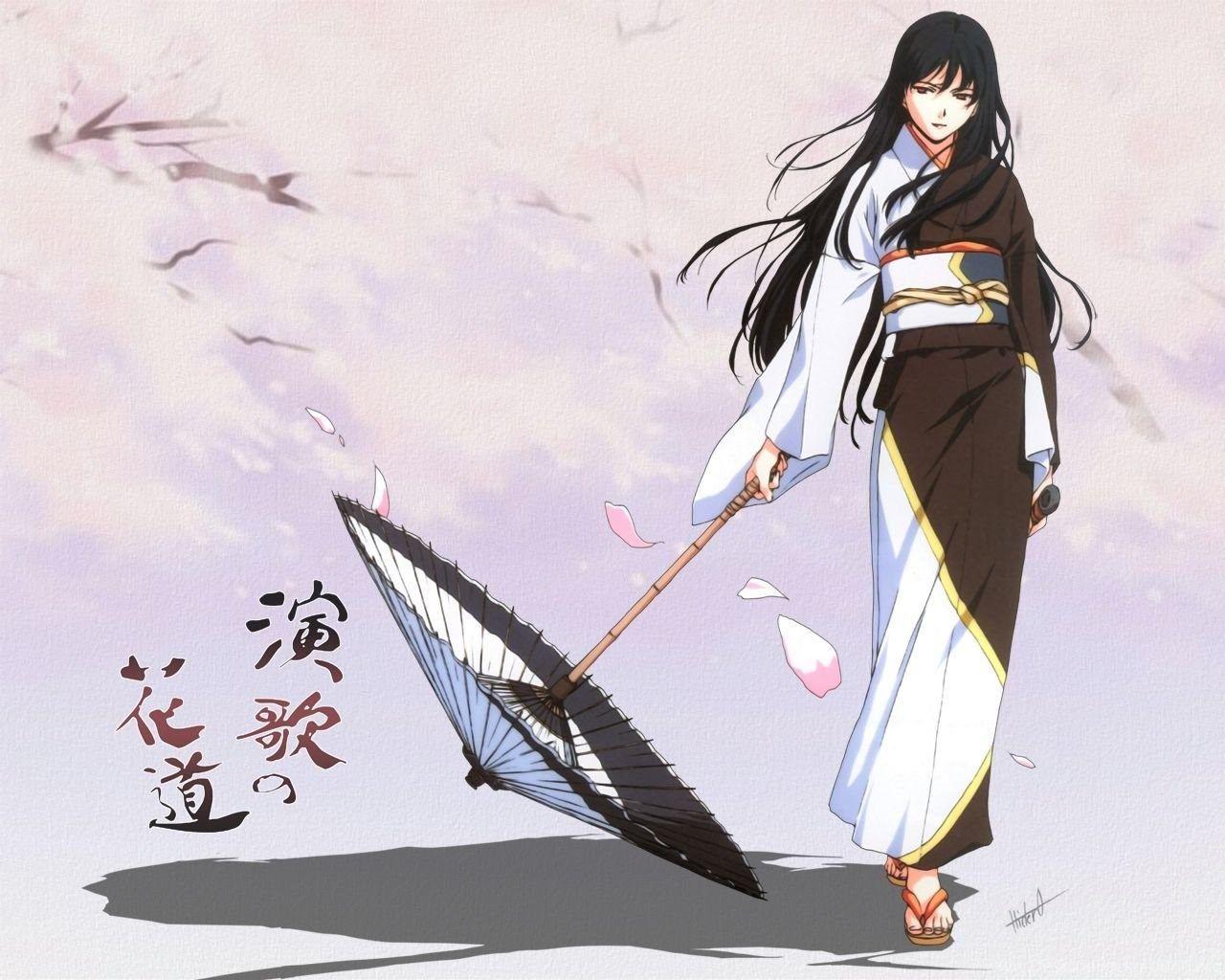 1280x1024 Download Wallpaper 1280x1024 Horibe Hiderou, Girl, Kimono
