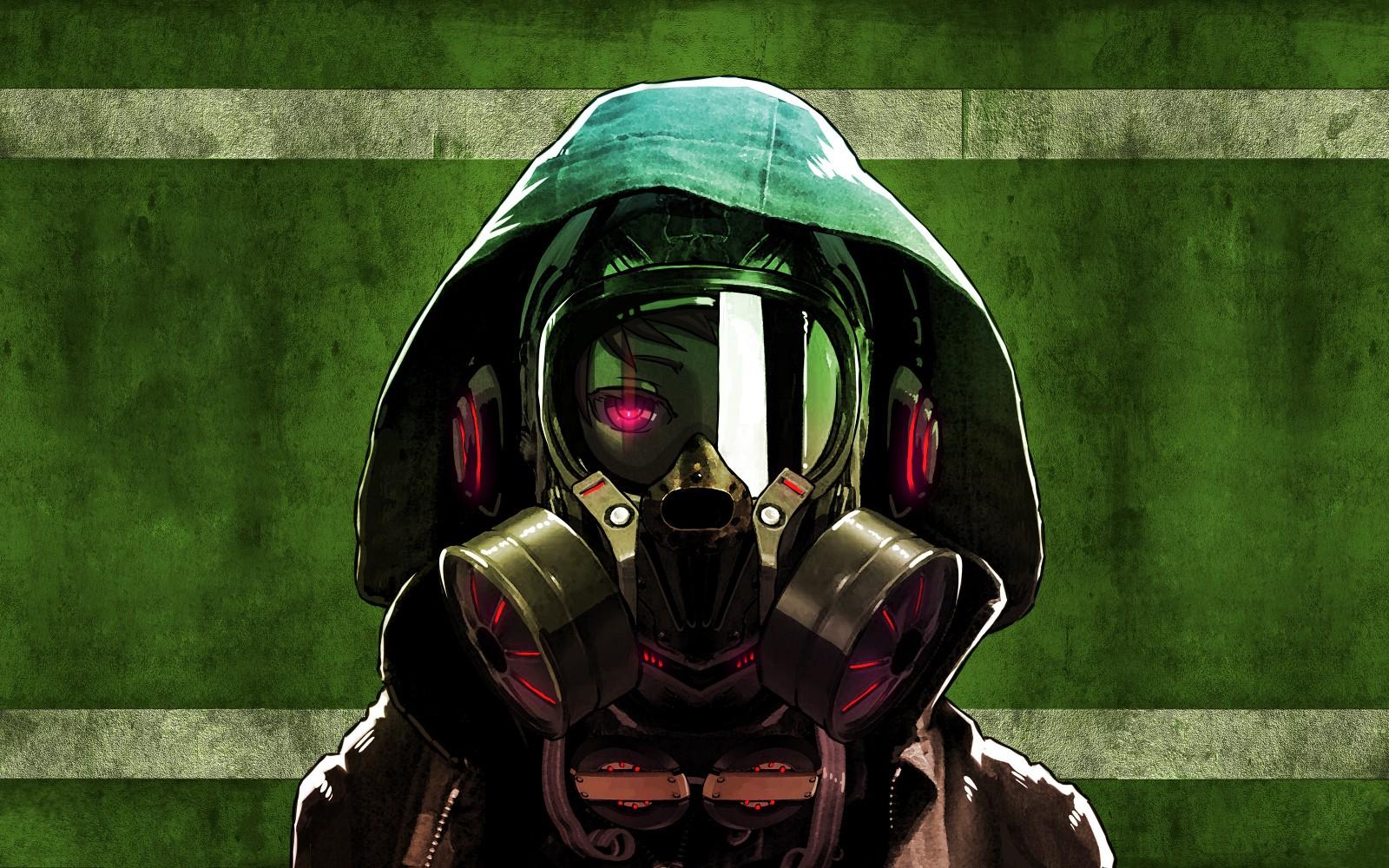 1600x1000 hipster, Headphones, Gas, Masks, Masks, Anime, Purple, Eyes, Gaz, Anime, Girls, Music, Dark, Eye Wallpaper HD / Desktop and Mobile Background