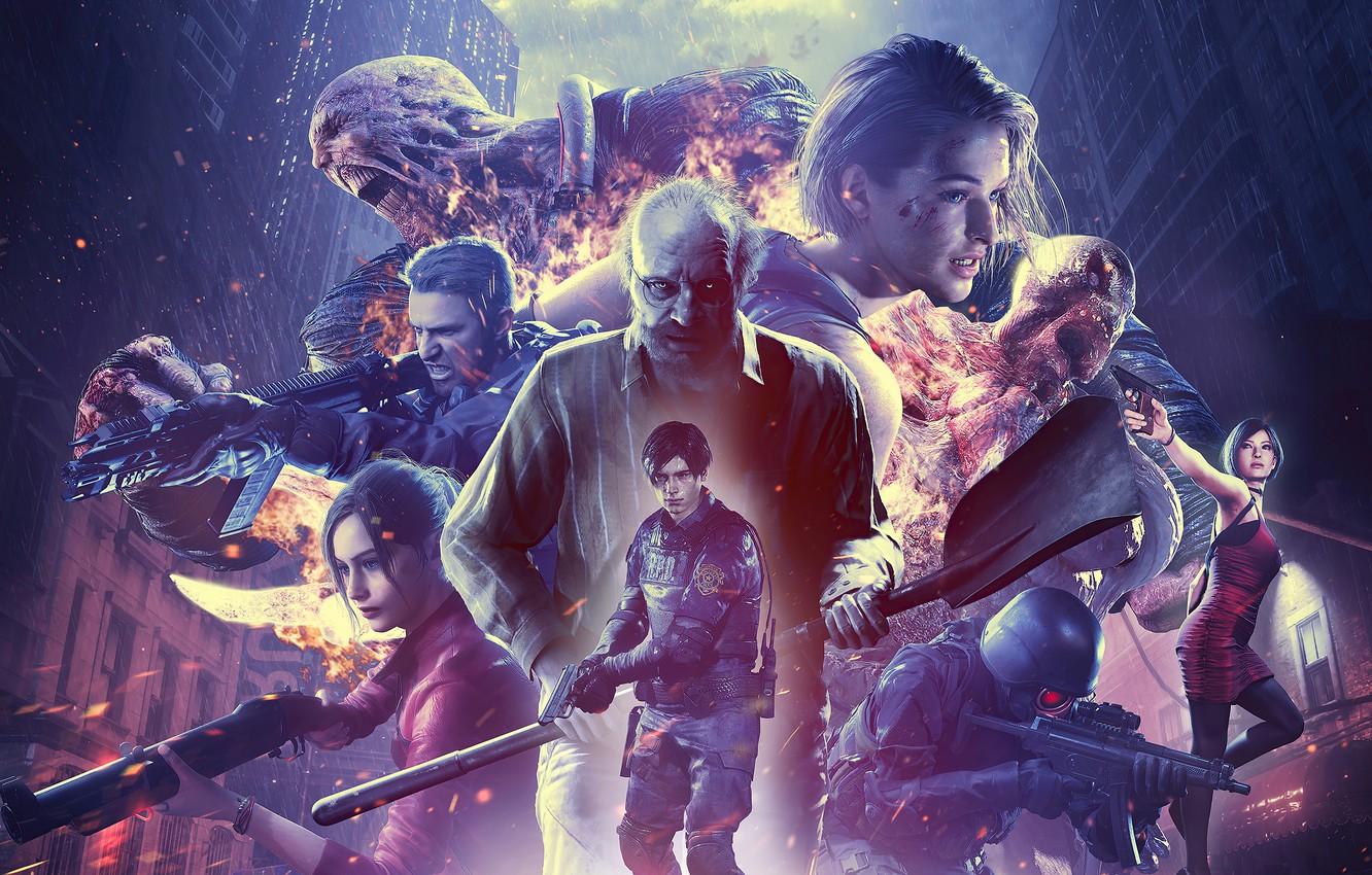 1332x850 Wallpaper horror, gun, pistol, game, biohazard, weapon, Resident Evil, survivor, Umbrella, survivor horror, village, chris, evil, cop, hunk, Leon Scott Kennedy image for desktop, section игры