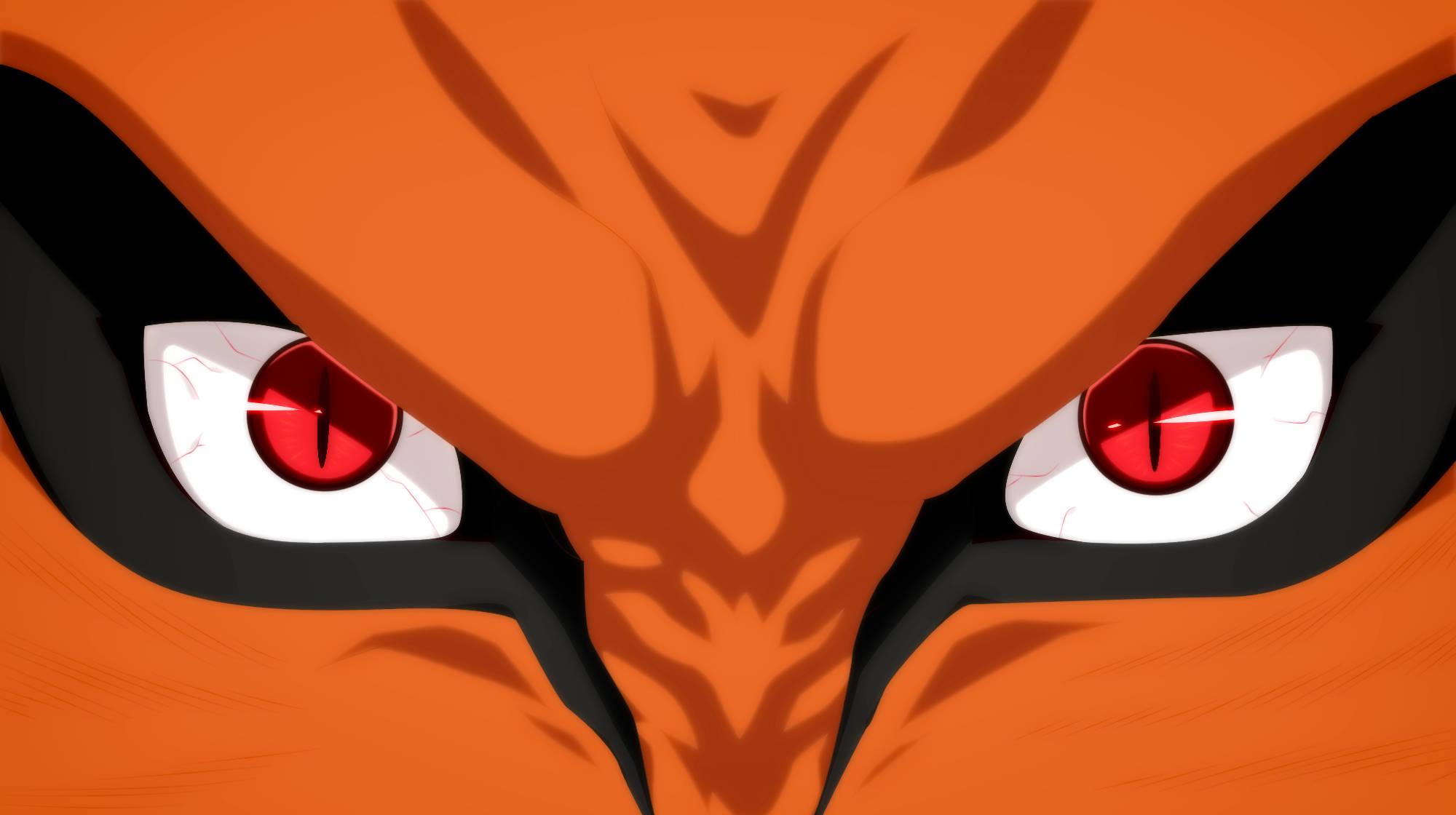 2000x1120 Download Naruto Kurama Red Eyes Close Up Wallpaper