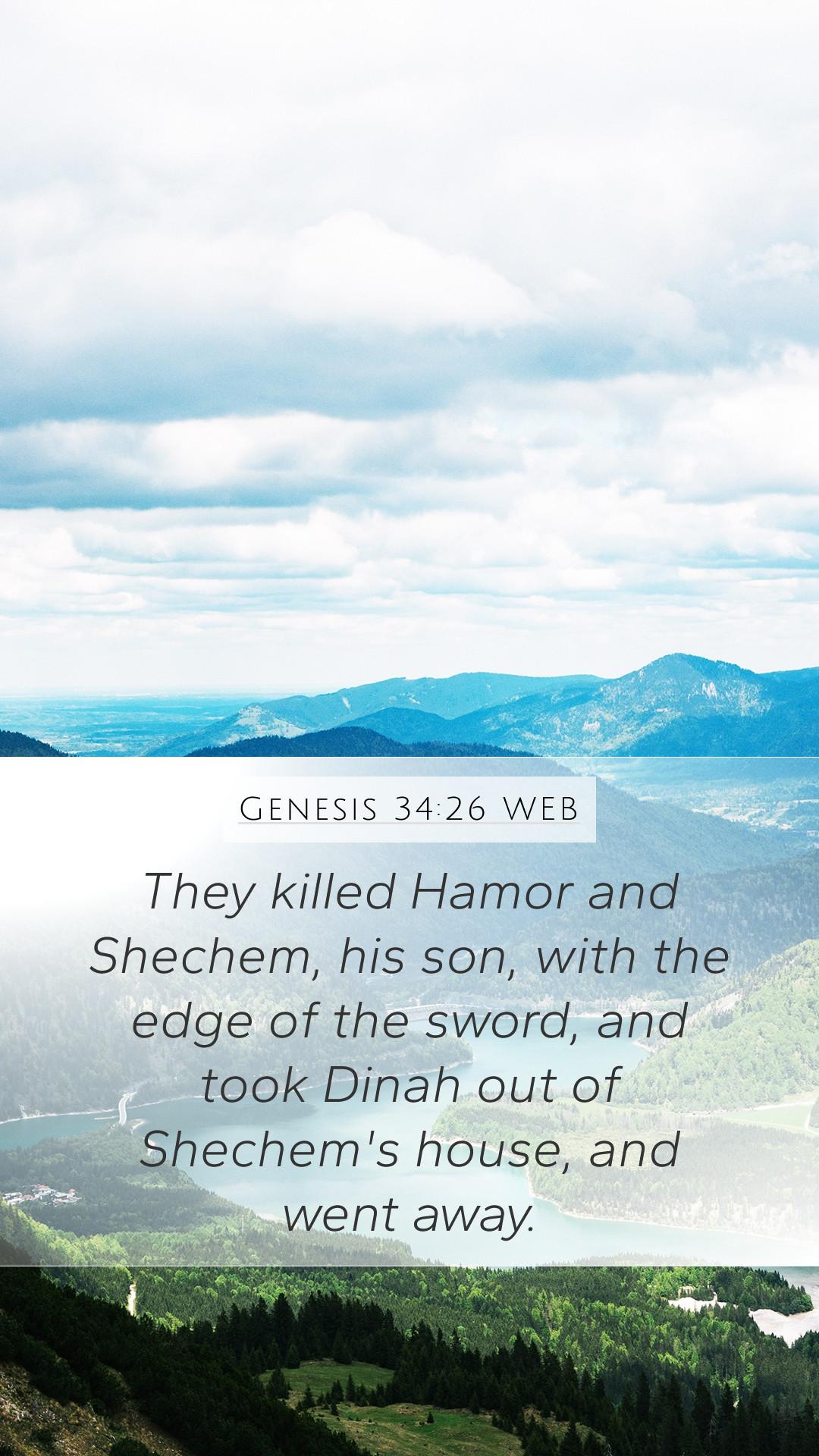 1080x1920 Genesis 34:26 WEB Mobile Phone Wallpaper killed Hamor and Shechem, his son, with the
