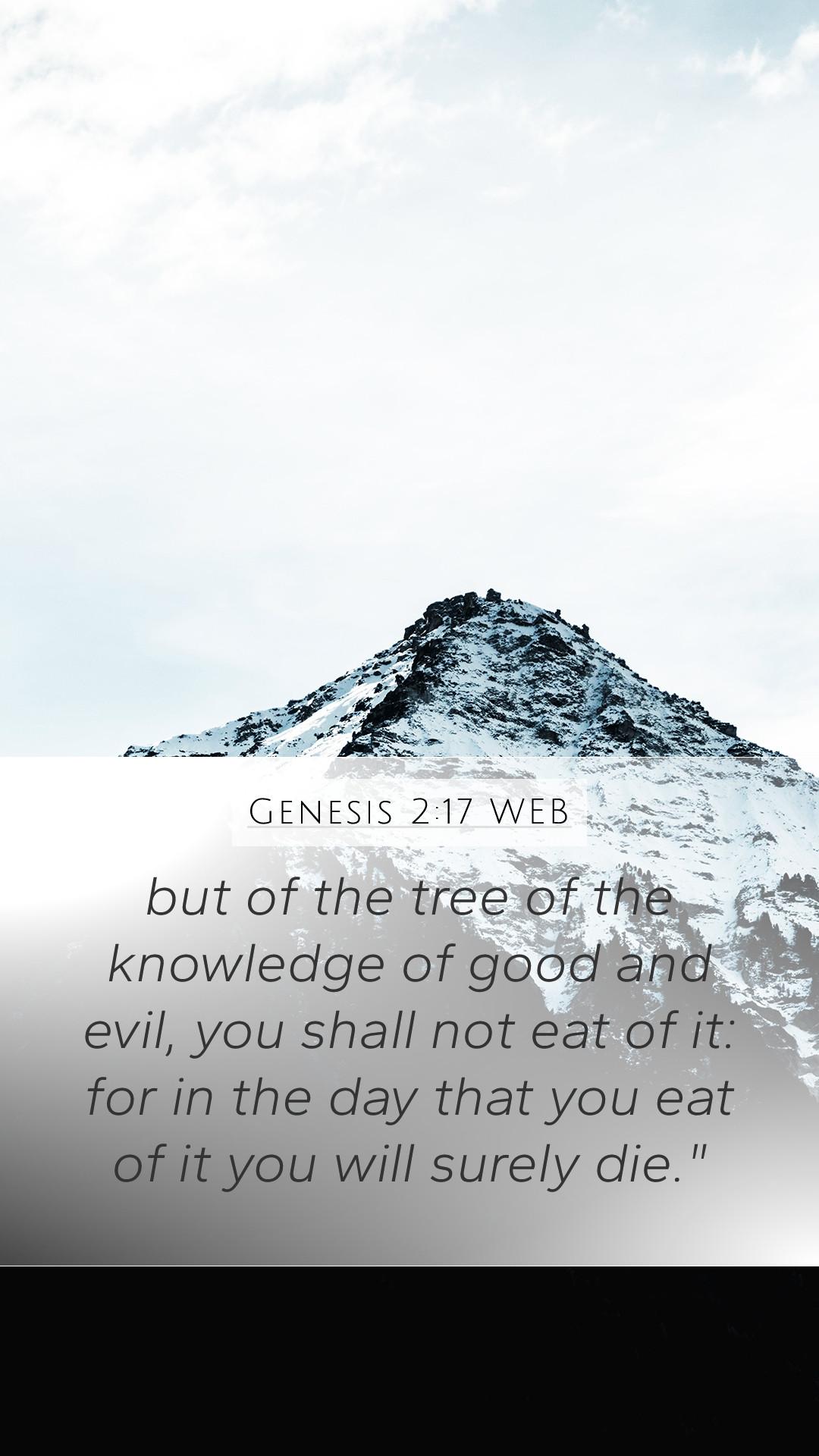 1080x1920 Genesis 2:17 WEB Mobile Phone Wallpaper of the tree of the knowledge of good and