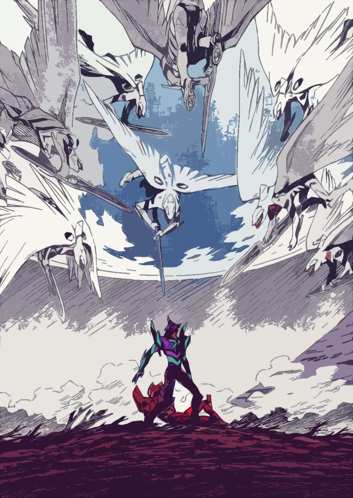 1135x1600 Neon Genesis Evangelion, EVA Series, EVA Unit EVA Unit 02 Gallery HD Wallpaper