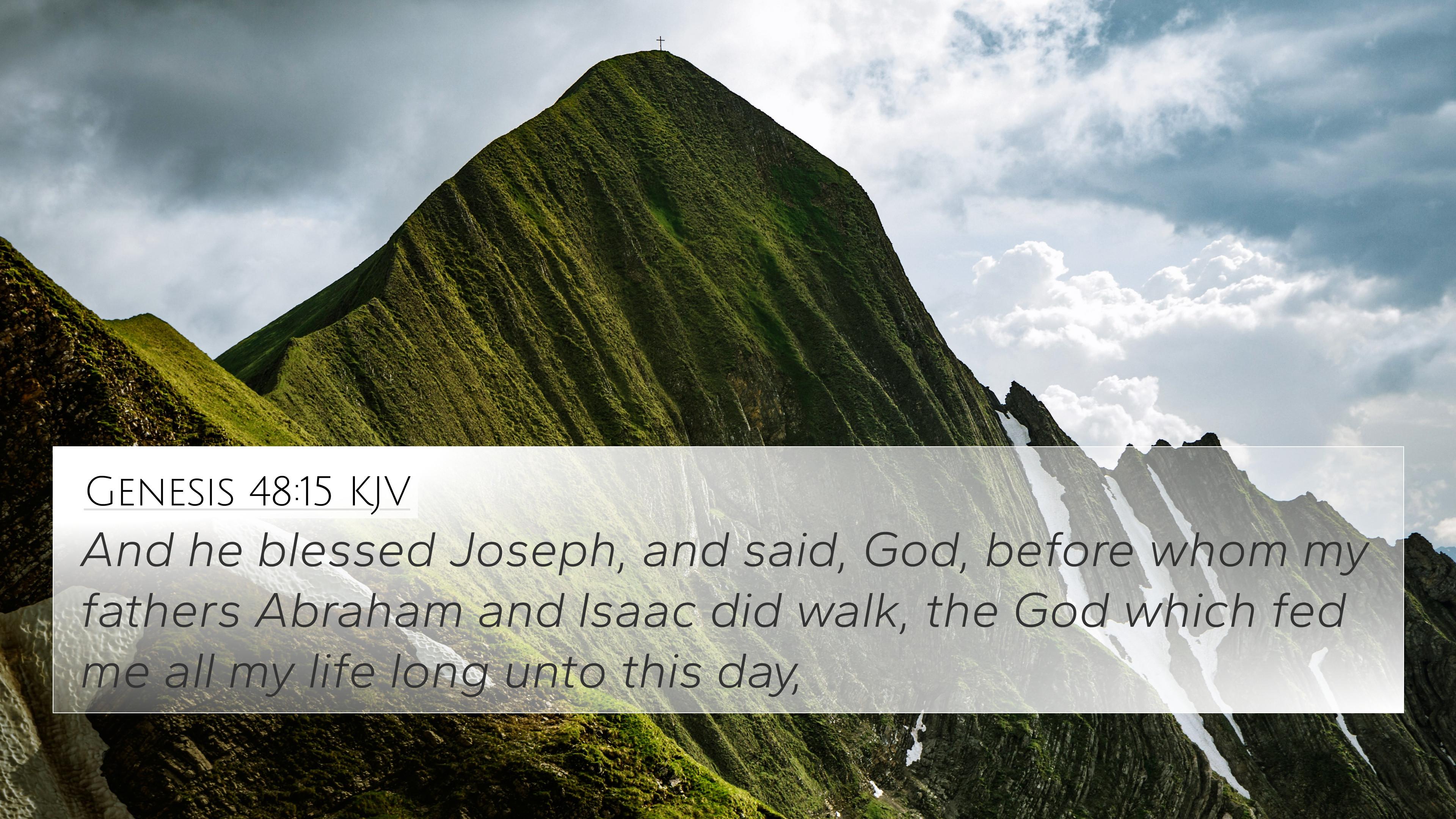 3840x2160 Genesis 48:15 KJV 4K Wallpaper he blessed Joseph, and said, God, before whom