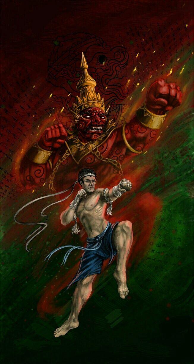 653x1224 Muay Thai Art. Muay thai tattoo, Thai art, Thailand art