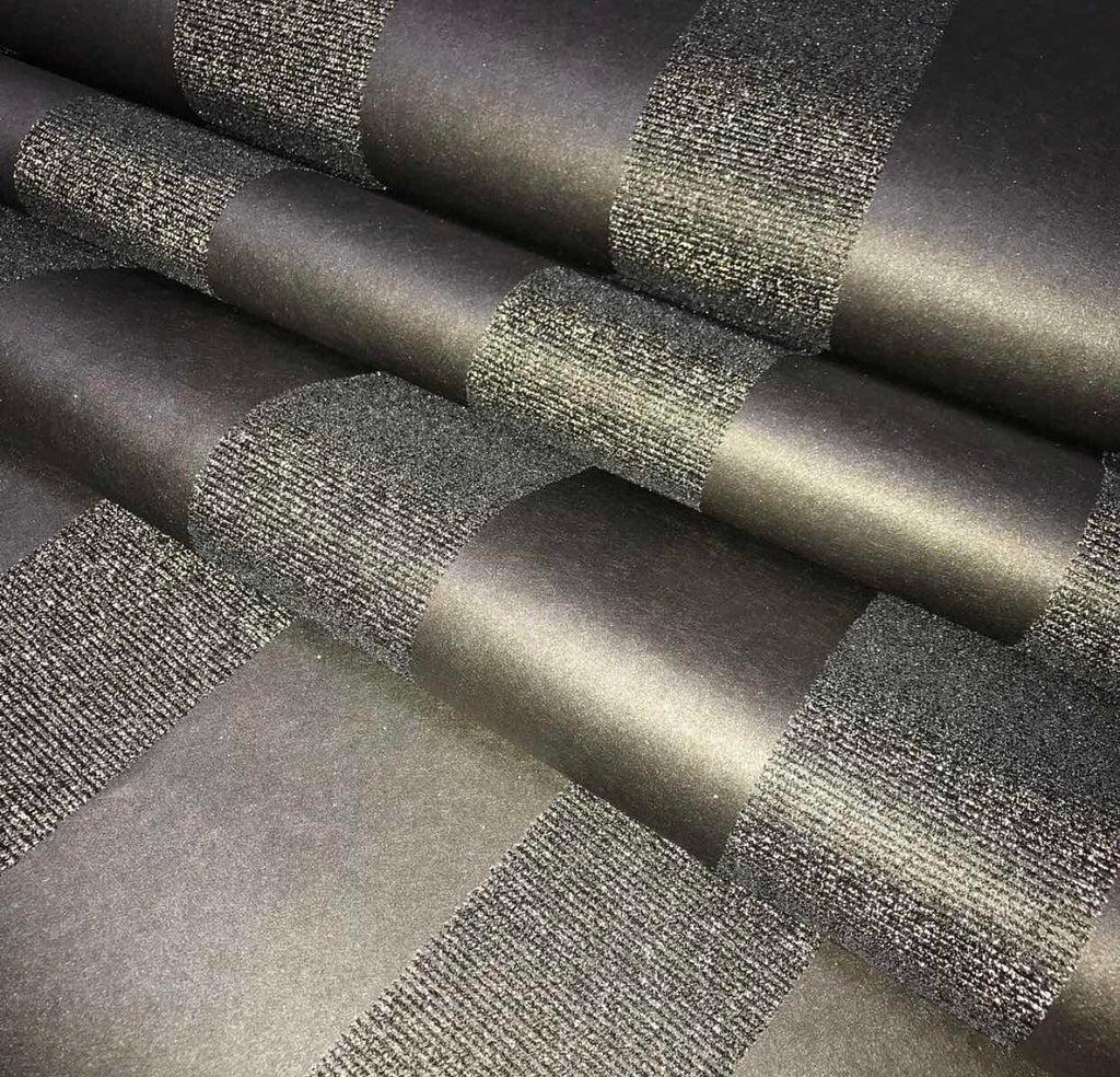 1024x984 Portofino Metallic Gray Brass Black Striped Glassbeads Wallpape