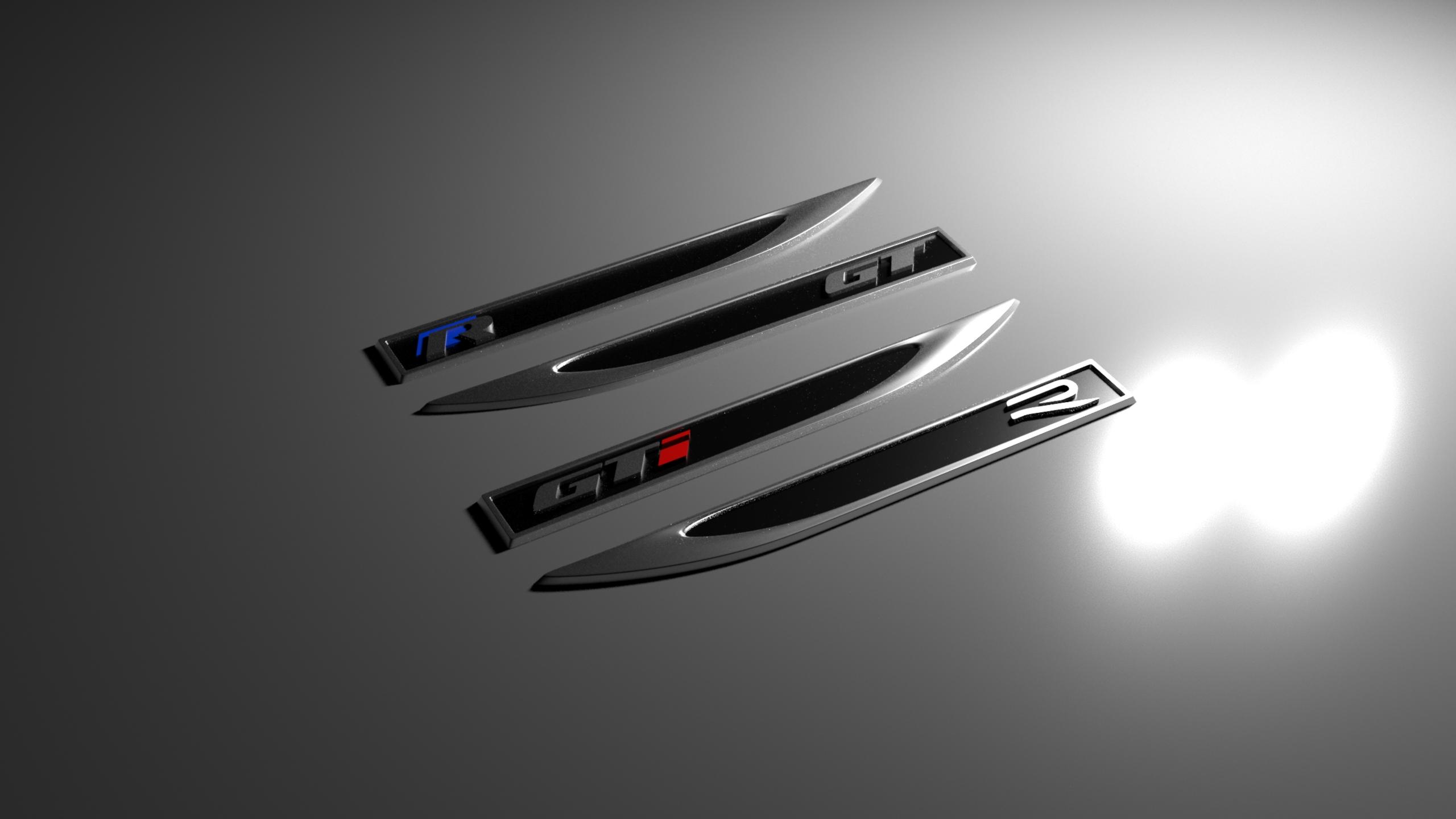 2560x1440 STL file fender side Badge vw R GT GTI GTD・3D printable model to download・Cults