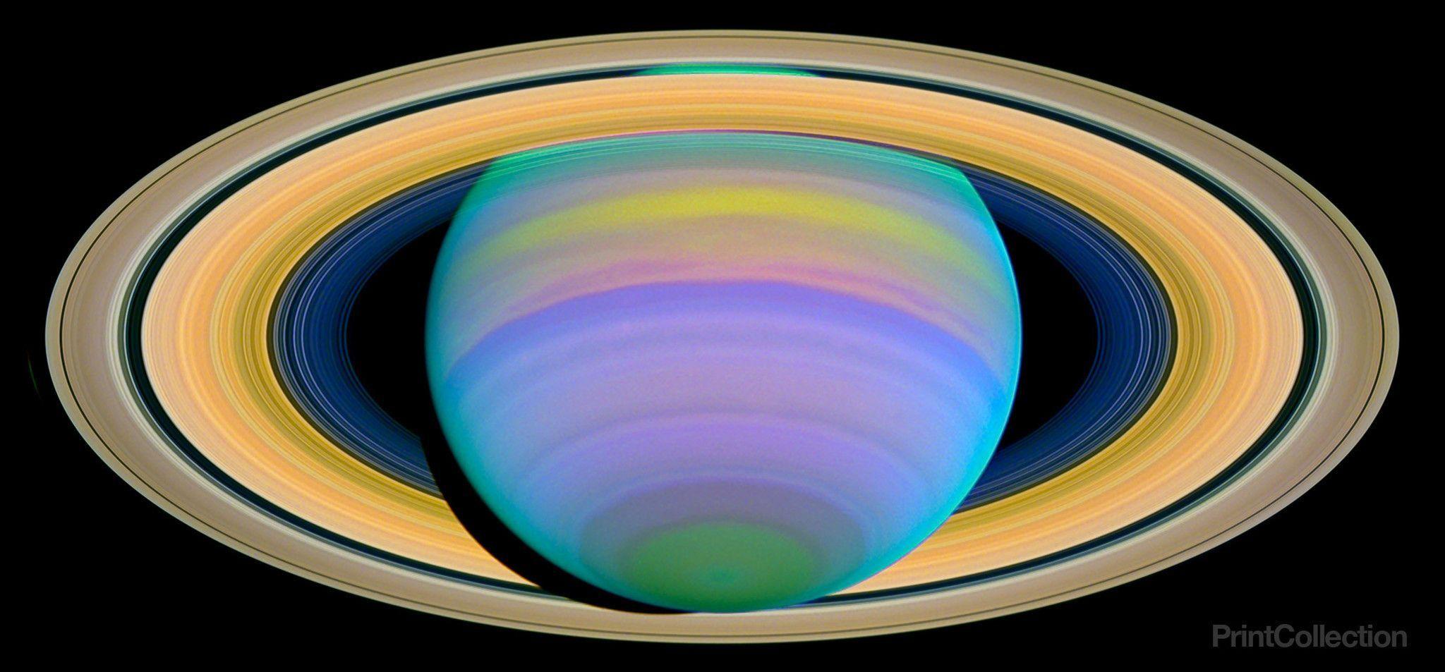 2048x953 Saturn's Rings in Ultraviolet Light. Hubble space telescope, Space telescope, Nasa hubble