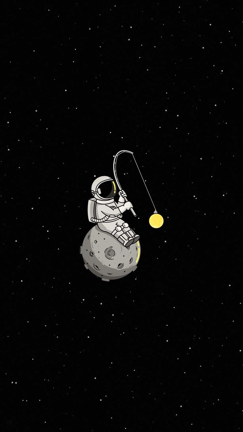 844x1500 Astronaut Fishing IPhone Wallpaper HD Wallpaper : iPhone Wallpaper