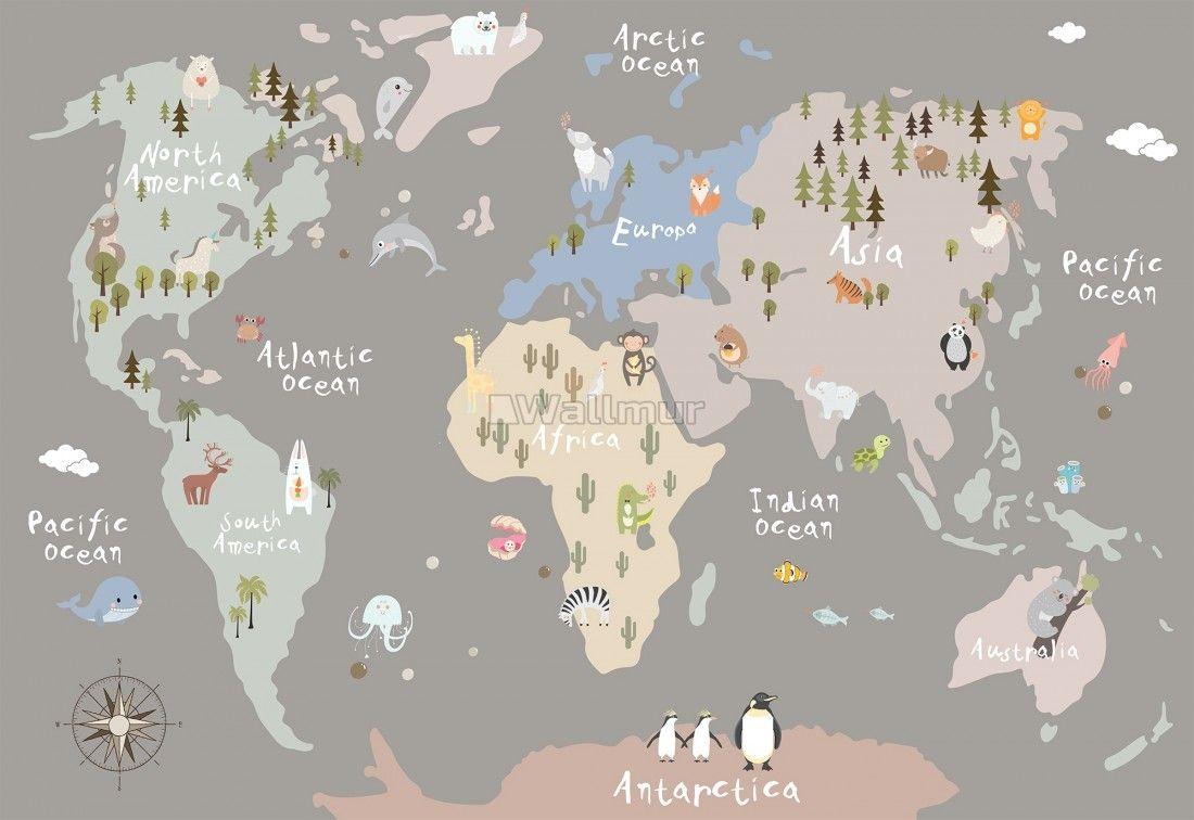1100x756 Kids Colorful World Map with Animals Wallpaper Mural. Cute laptop wallpaper, Wallpaper notebook, Desktop wallpaper art