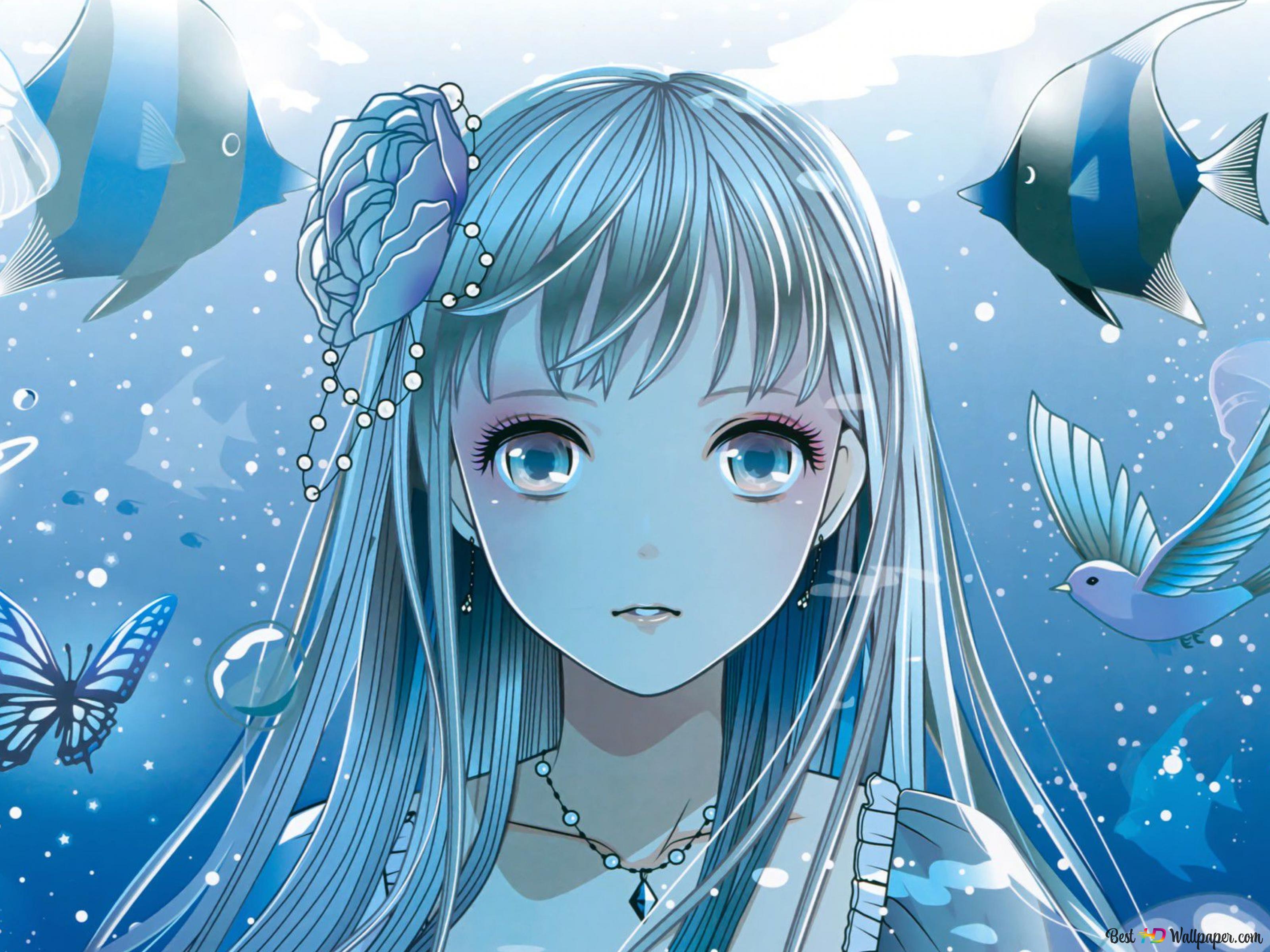 3200x2400 Blue Eyed Anime Girl 4K Wallpaper Download