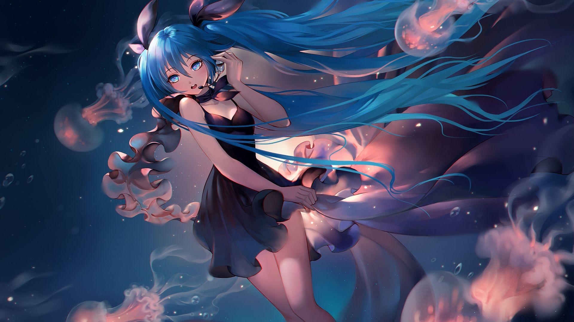 1920x1080 Desktop Wallpaper Blue Hair Anime Girl, Vocaloid, Hatsune Miku, HD Image, Picture, Background, Gz 4w2