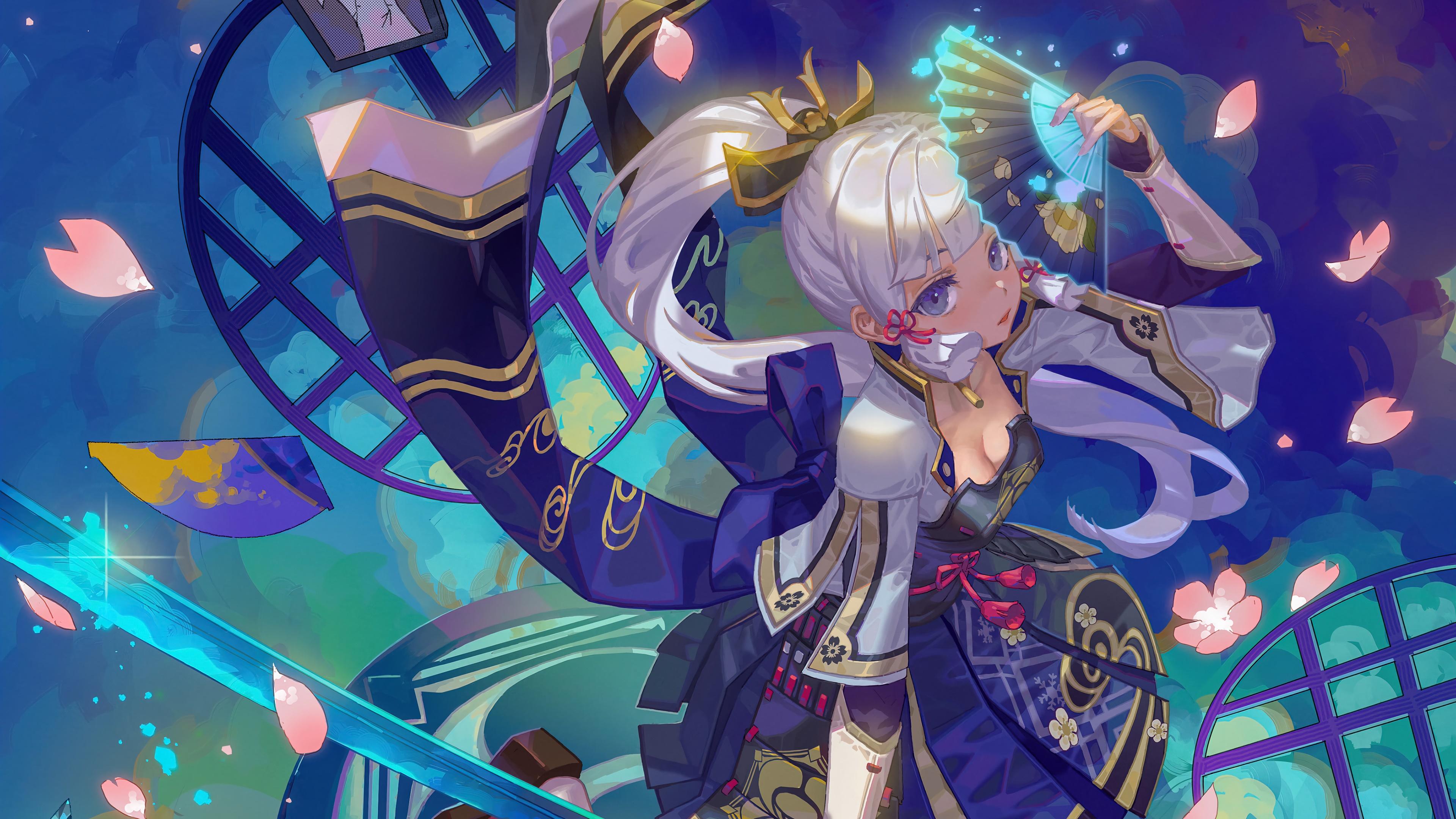 3840x2160 ayaka, genshin impact, game, art, 4k, pc Gallery HD Wallpaper
