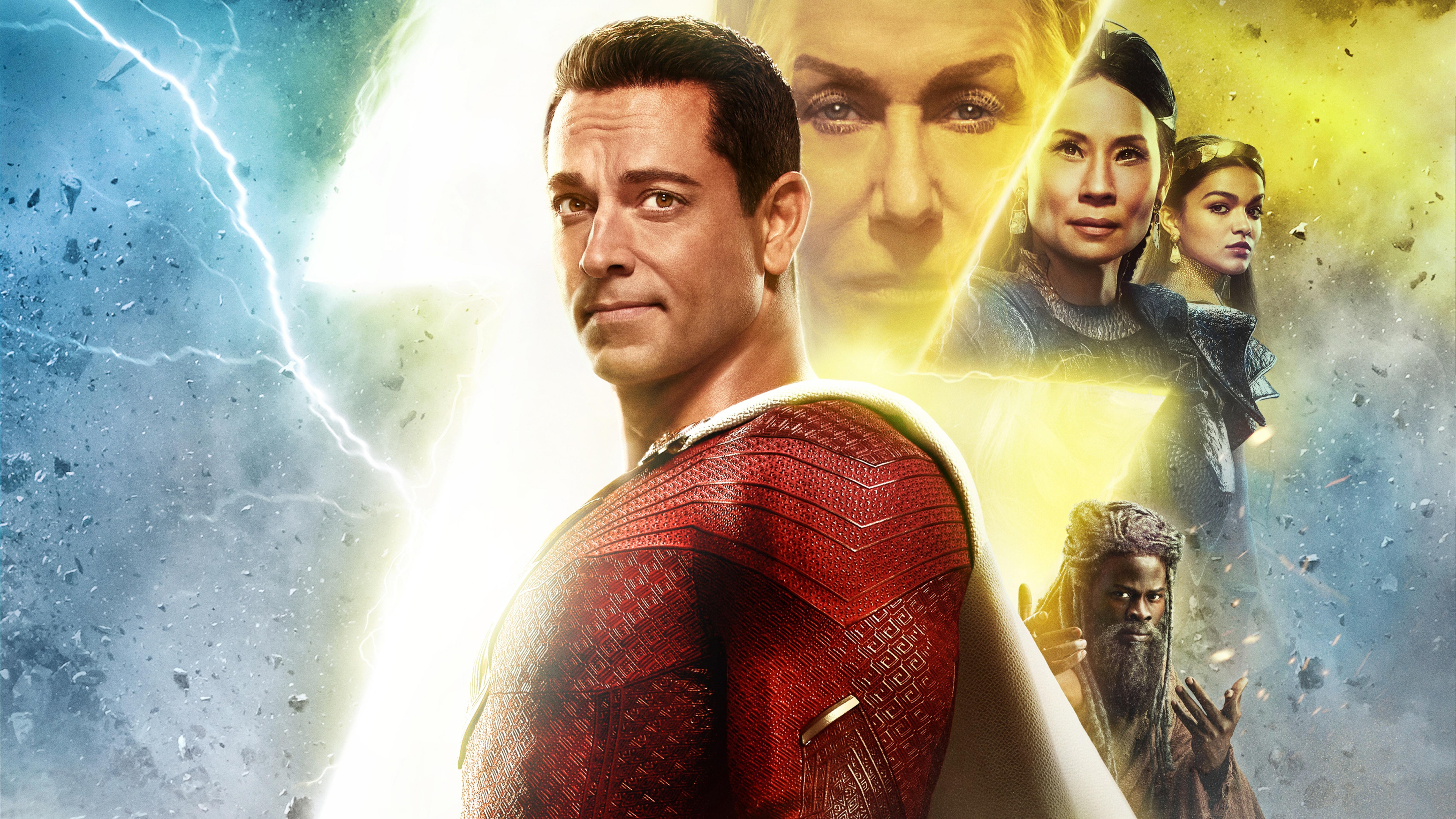 6016x3384 Shazam! Fury of the Gods Wallpaper 4K, Zachary Levi as Shazam, Movies