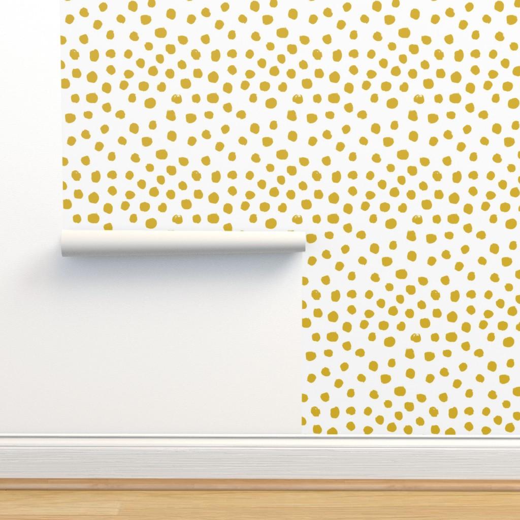1024x1024 dots mustard yellow golden nursery baby Wallpaper