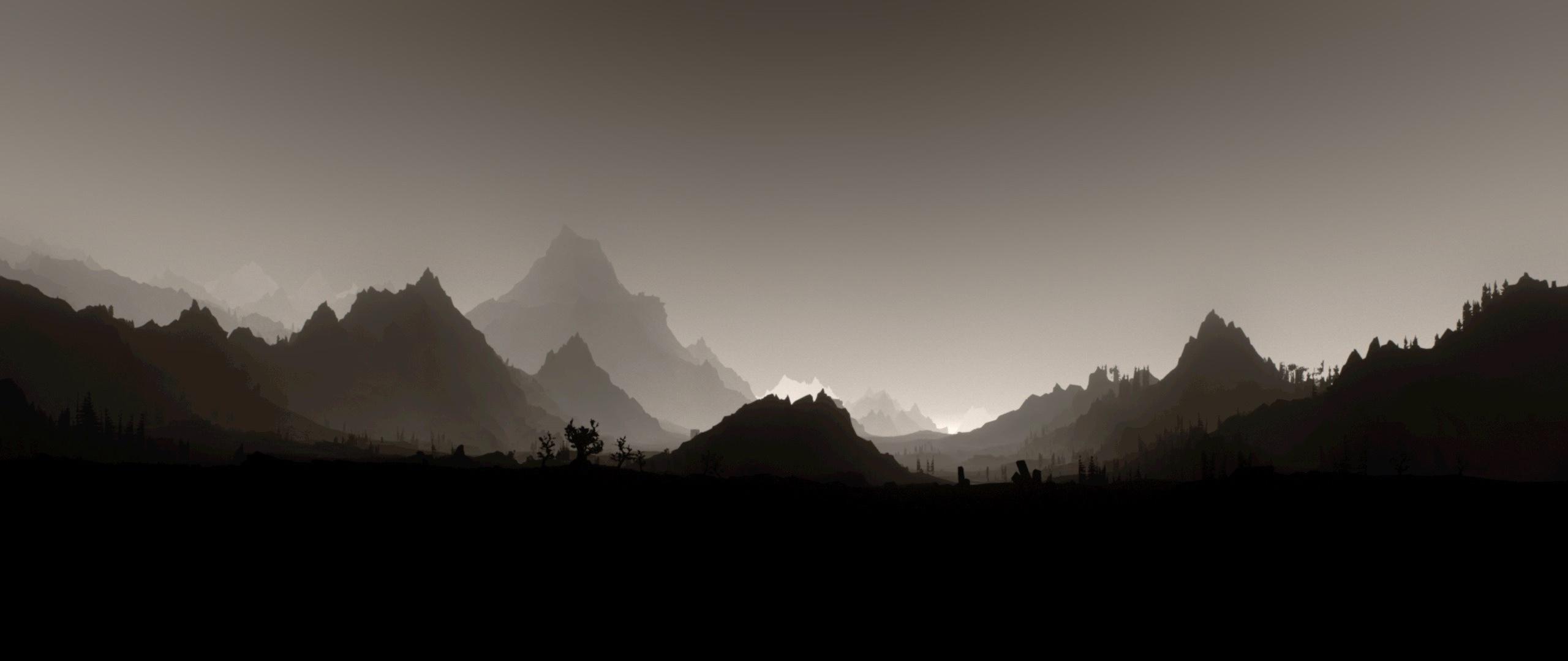 2560x1080 Skyrim minimalist 2560x1080
