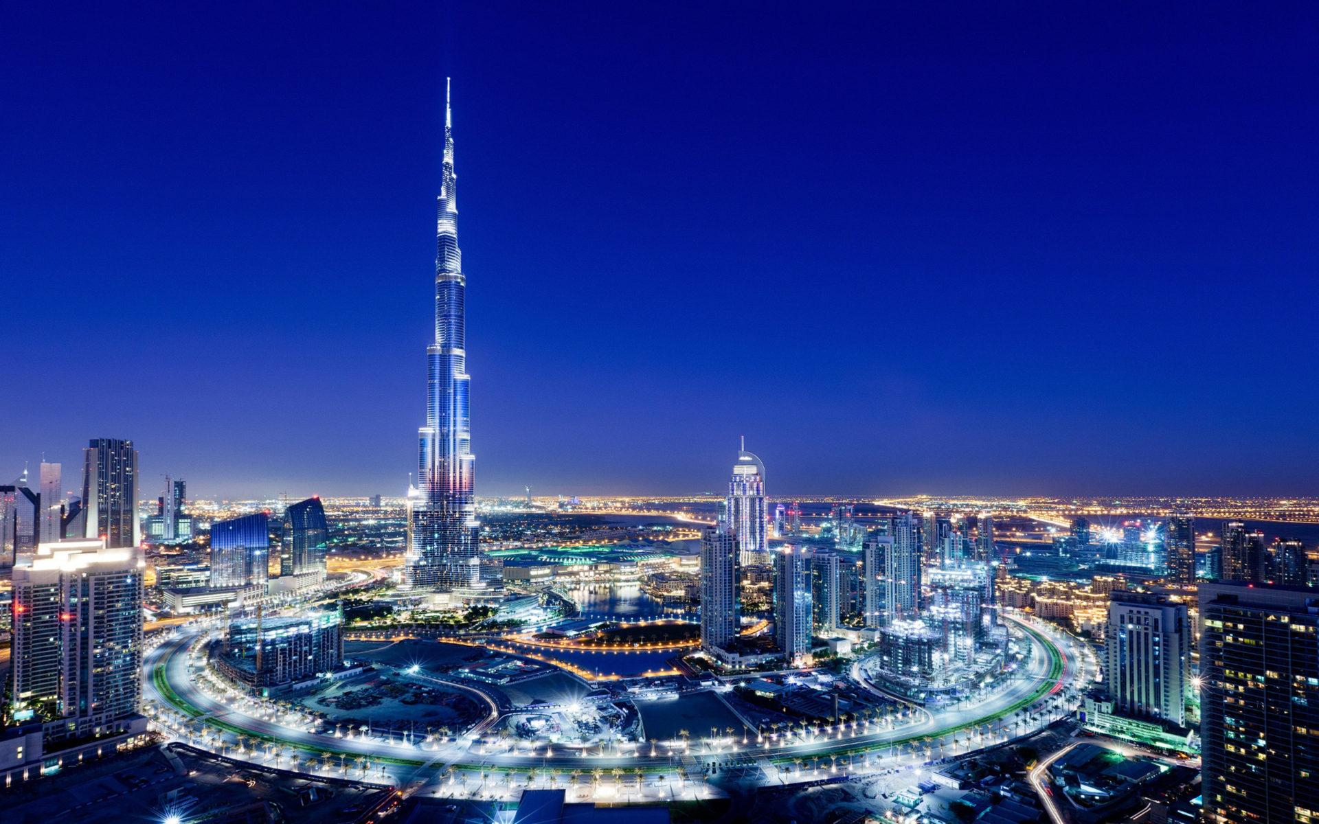 1920x1200 Dubai City Night Amazing Facilities Burj Khalifa HD Wallpaper :