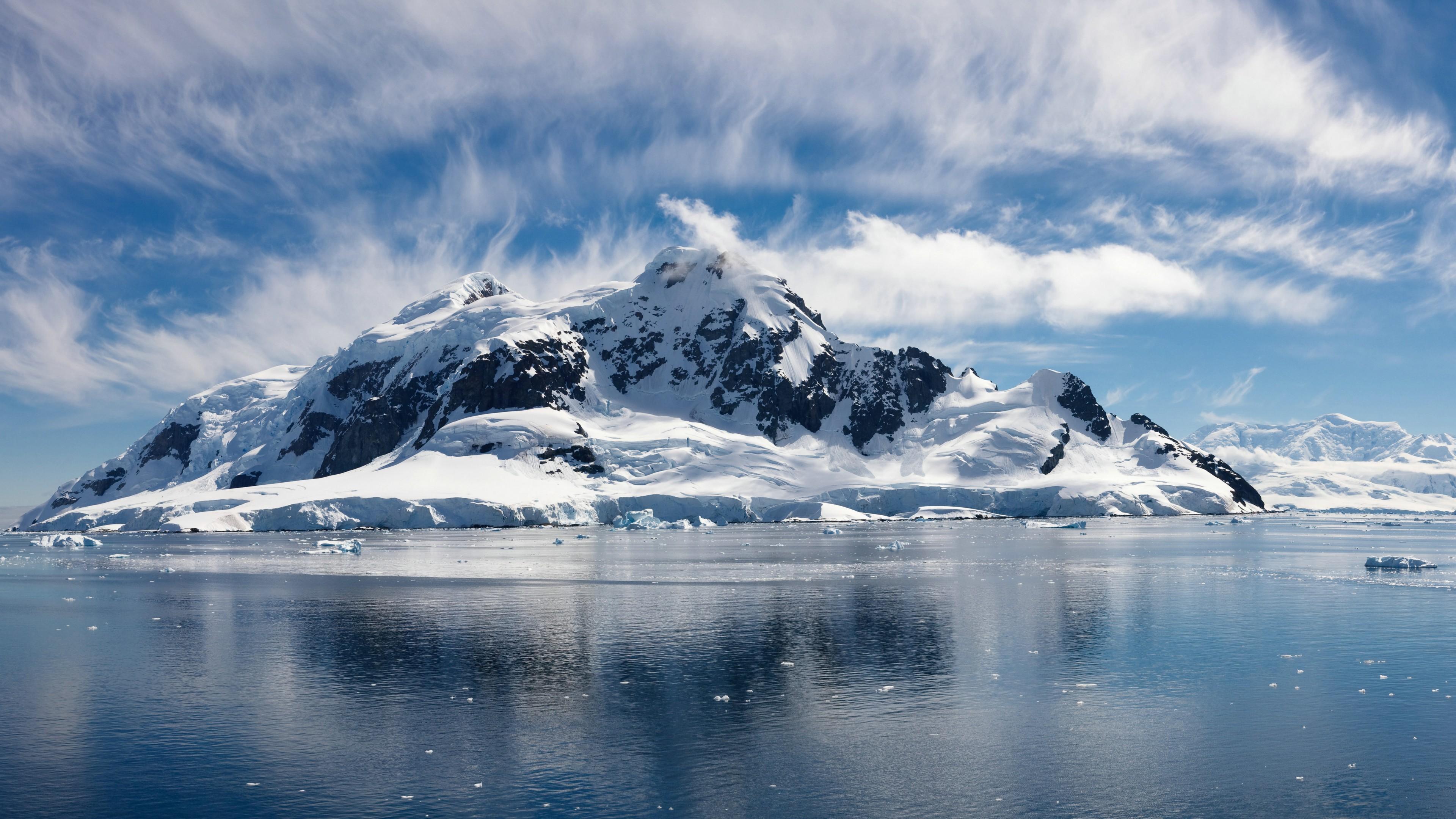 3840x2160 Winter Snow Ocean Wallpaper