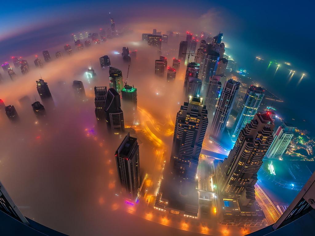 1024x768 Download 1024x768 Wallpaper Dubai Aerial View Smog Fog Colorful, 1024x768 Standard 4: Fullscreen, 1024x768 HD Image, Background, 1837