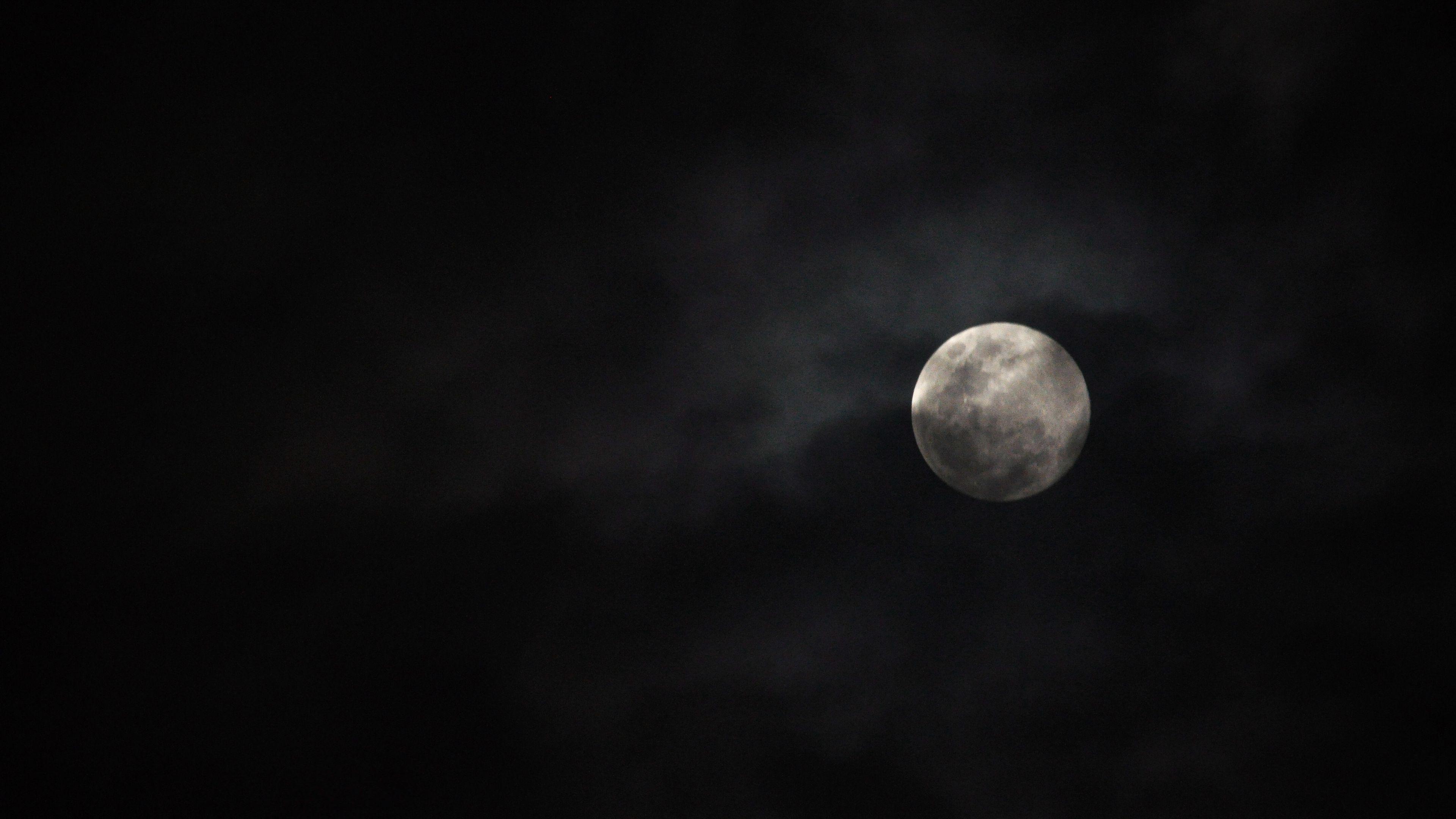 3840x2160 Download wallpaper 3840x2160 moon, clouds, night, black, sky 4k uhd 16:9 HD background