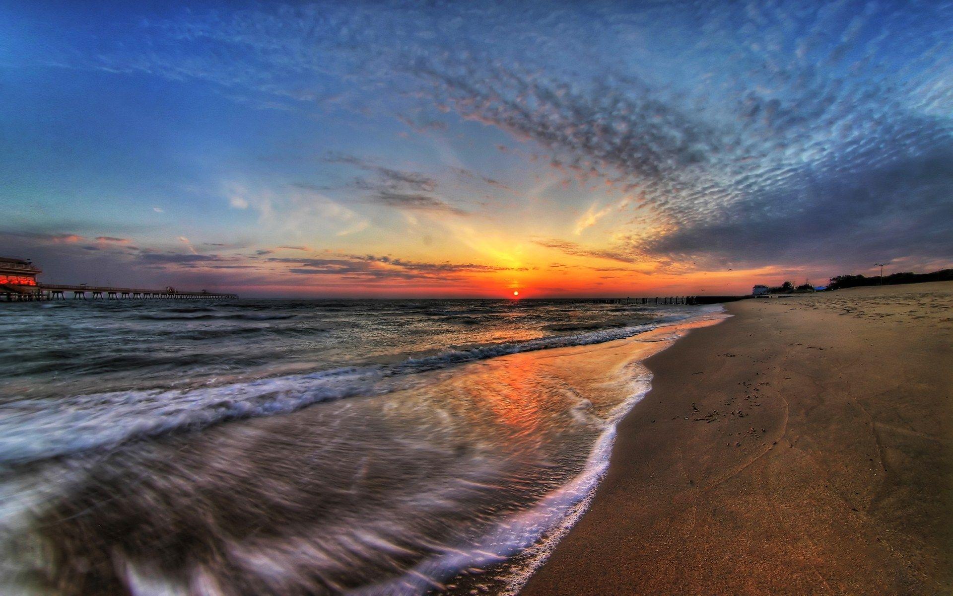 1920x1200 Sunrise Beach Wallpaper