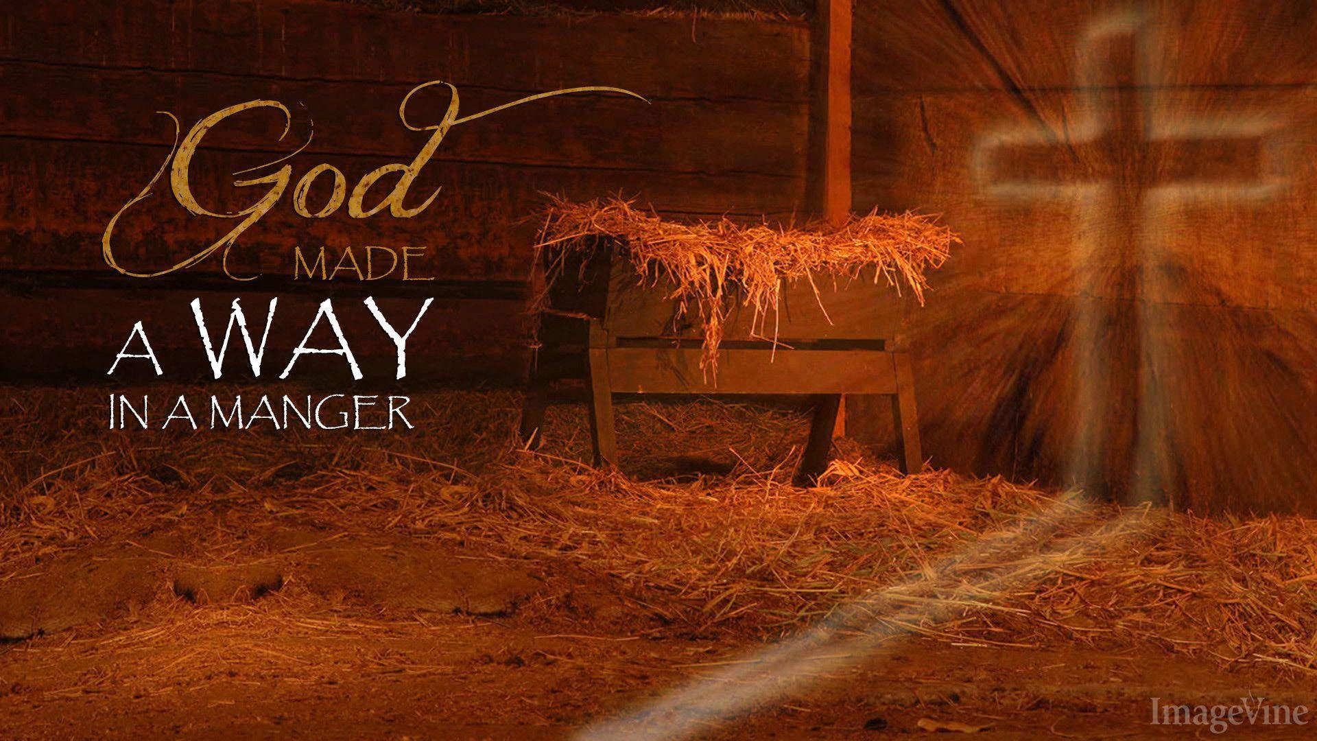 1920x1080 free, christmas, media, manger, nativity, cross, away in a manger