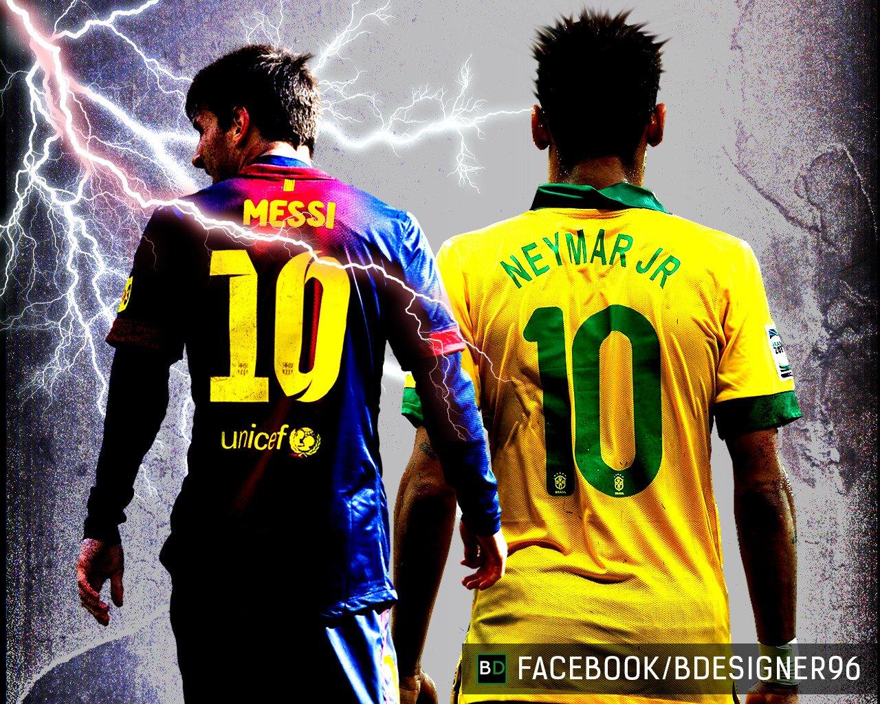 1280x1024 Messi and Neymar Wallpaper