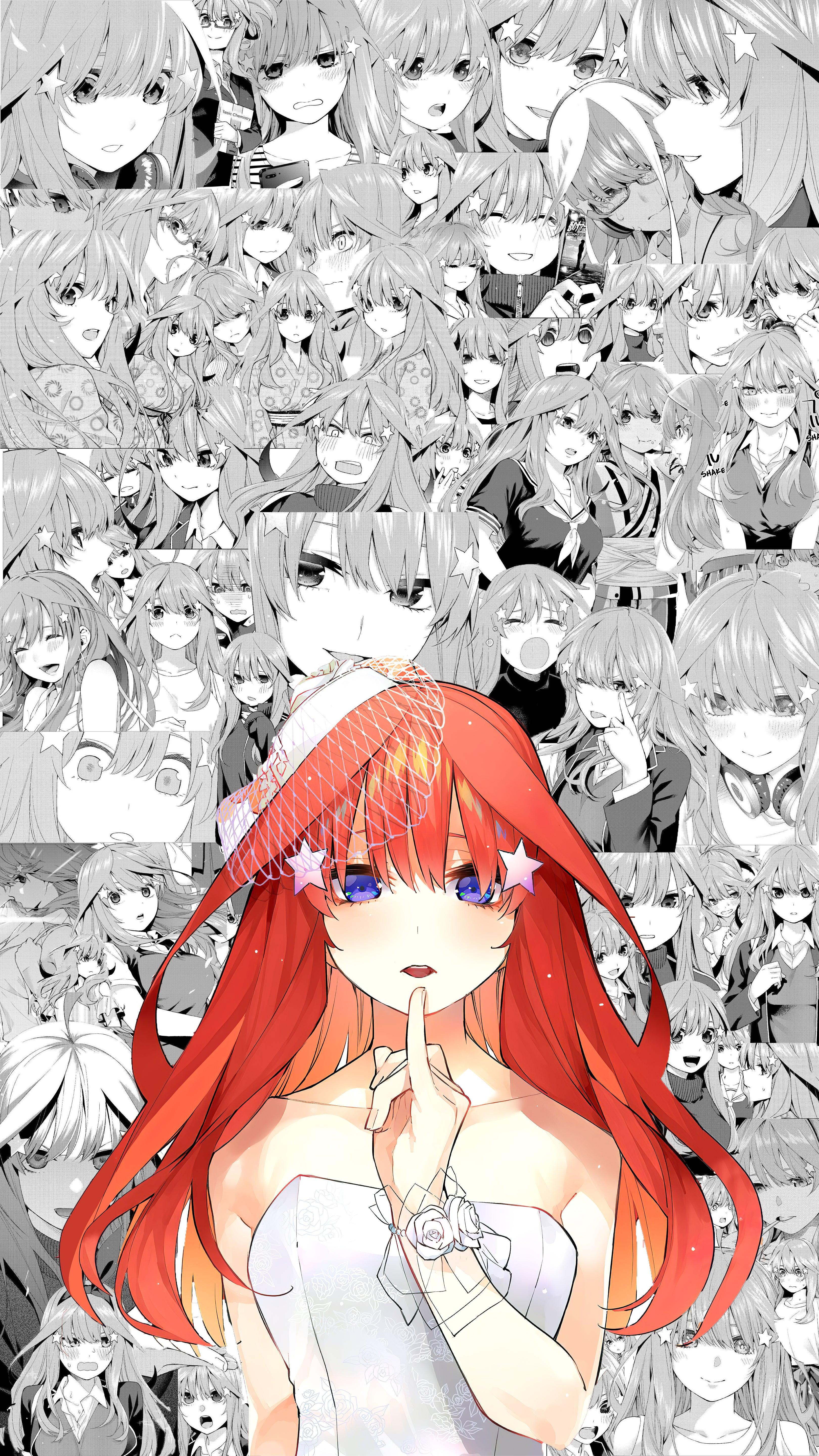 3240x5760 itsuki nakano manga collage wallpaper(6k resolution)