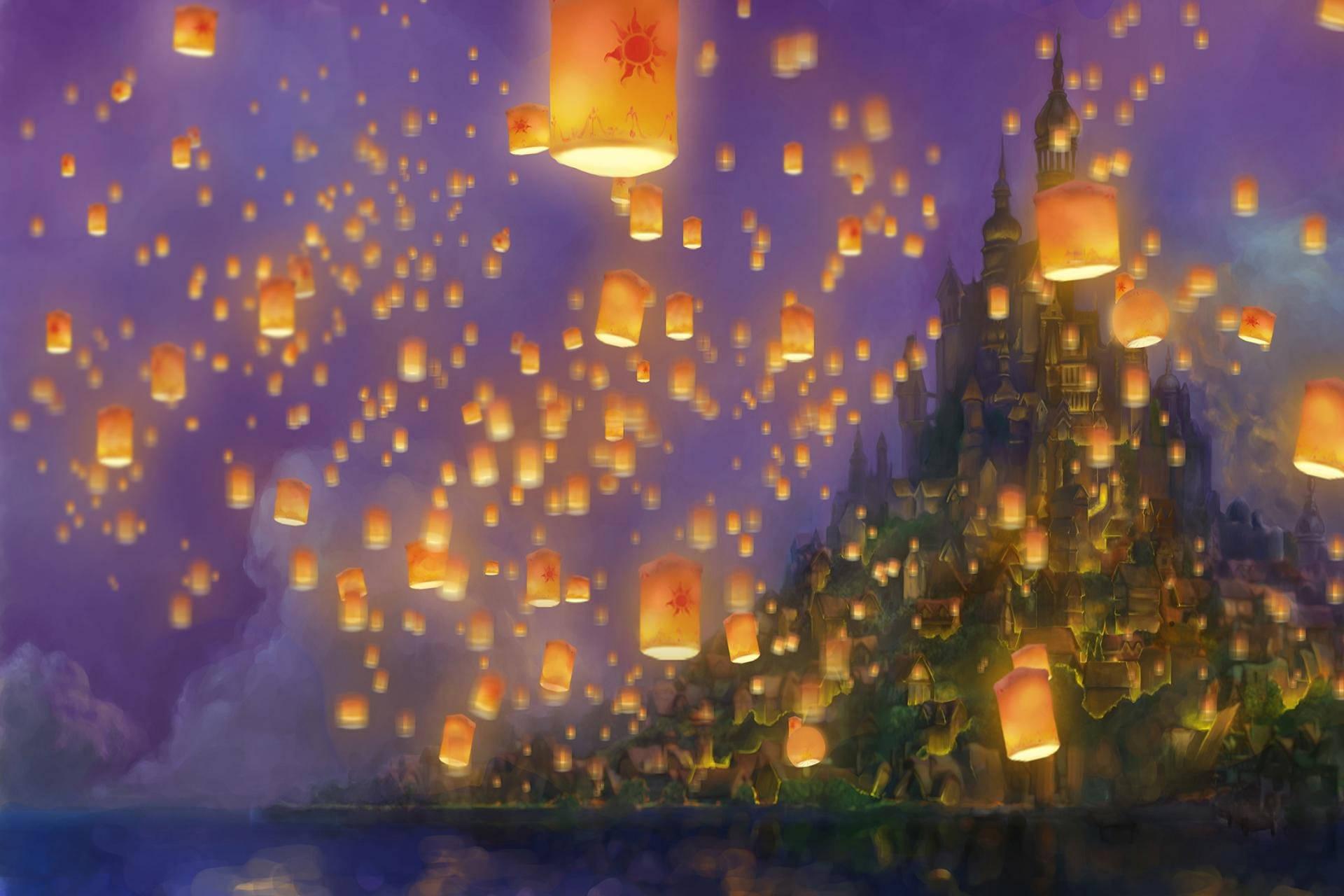 1920x1280 Download Rapunzel releases a lantern in celebration of the Kingdom Wallpaper