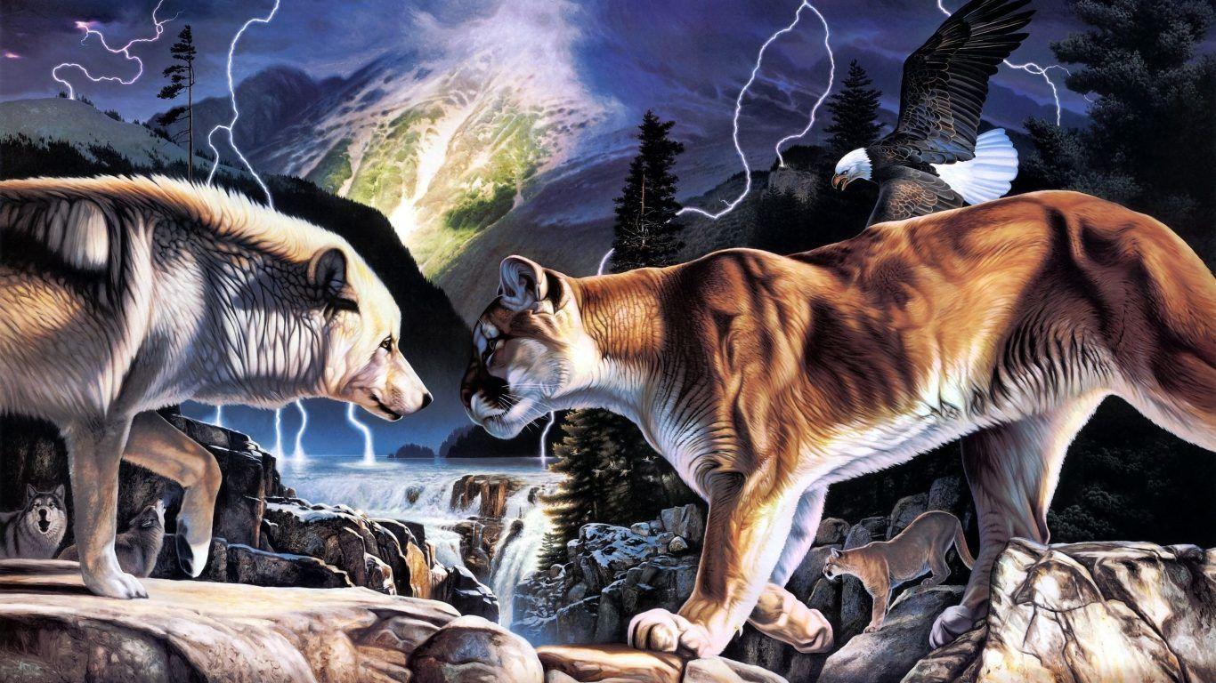 1366x768 Animals: Animals Wolves Wallpaper Picture for HD 16:9 High