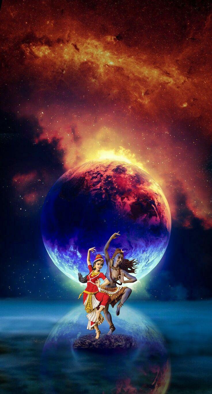 736x1369 Lord Shiva and Parvati dancing in creative art painting wallpaper. God artwork, Photo of lord shiva, God illustrations