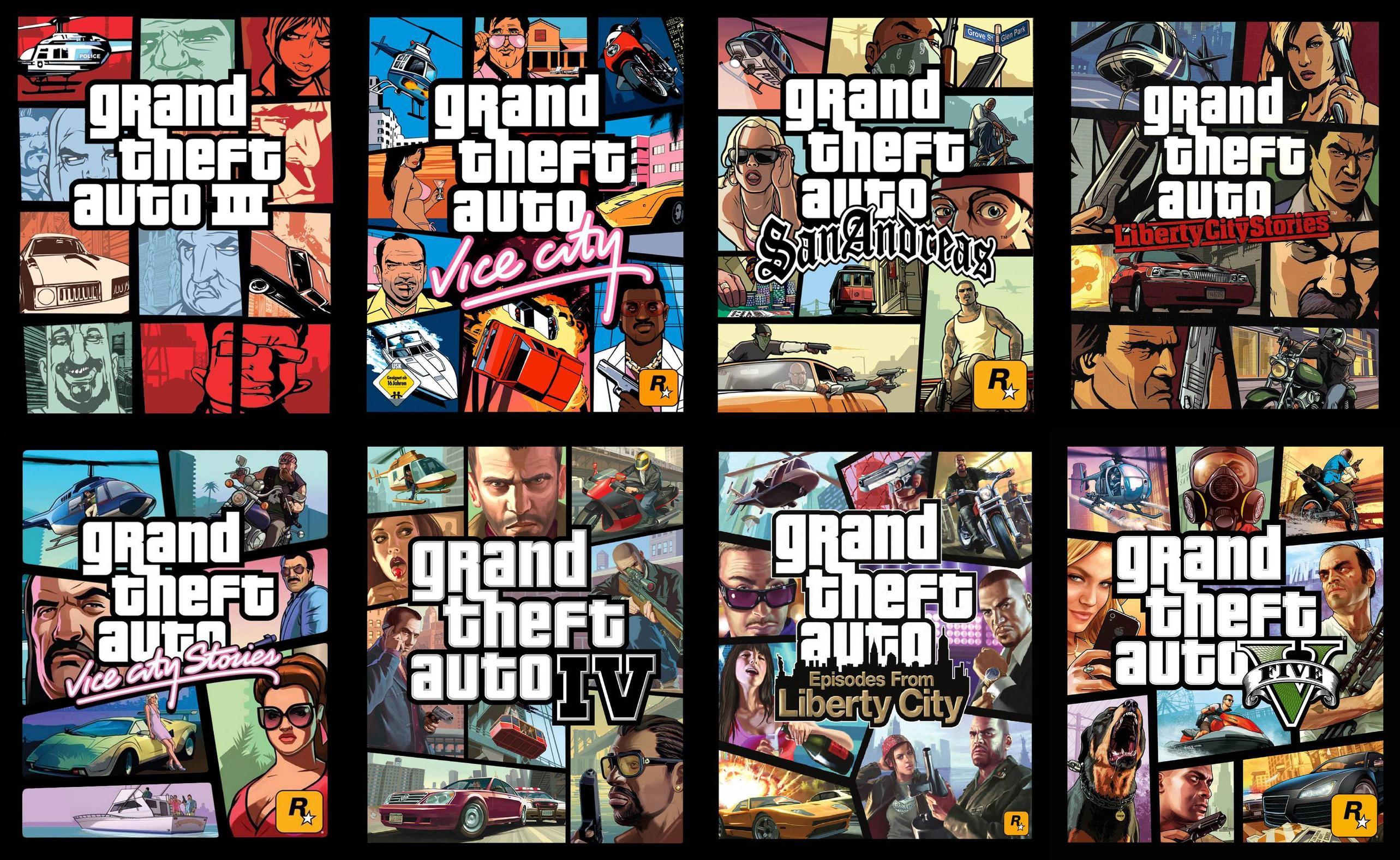 2566x1577 Every GTA covers in one wallpaper : r